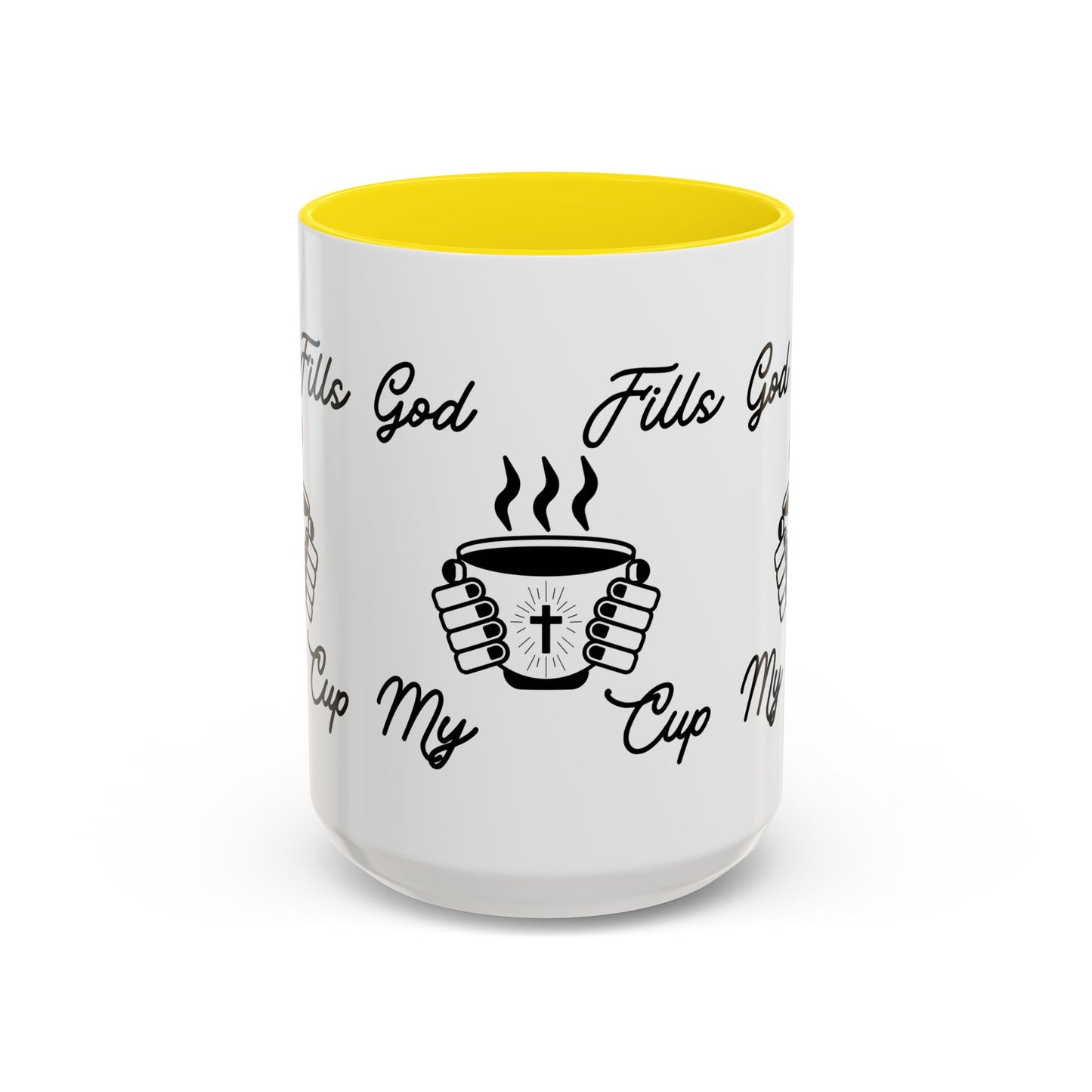 God Fills My Cup Coffee Mug Inspirational Christian Gift for Faith and Encouragement for Coffee Lovers