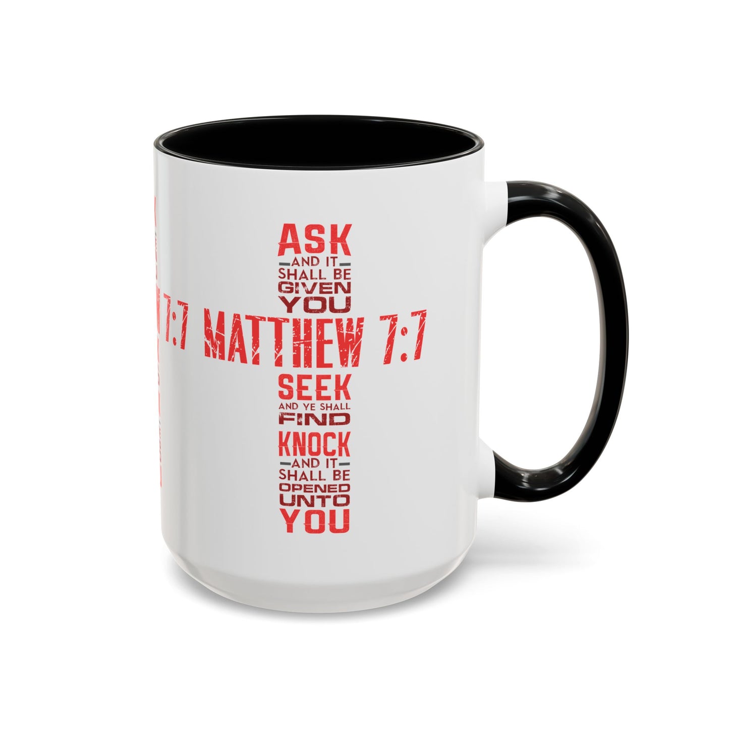 Seek and Find: Matthew 7:7 KJV Bible Verse Coffee Mug Inspirational Christian Gift