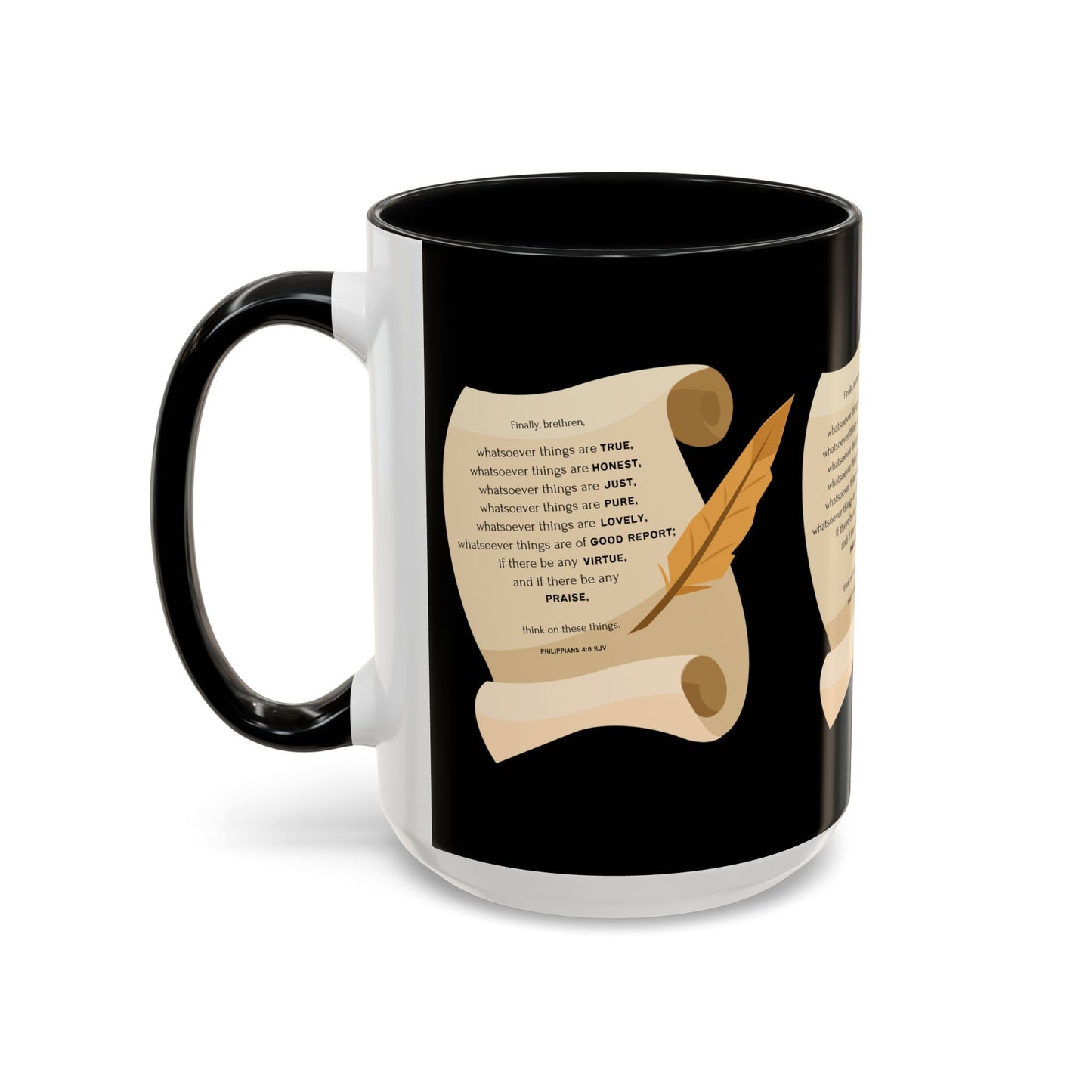 Philippians 4:8 KJV Bible Verse Coffee Mug Faith Based Christian Gift