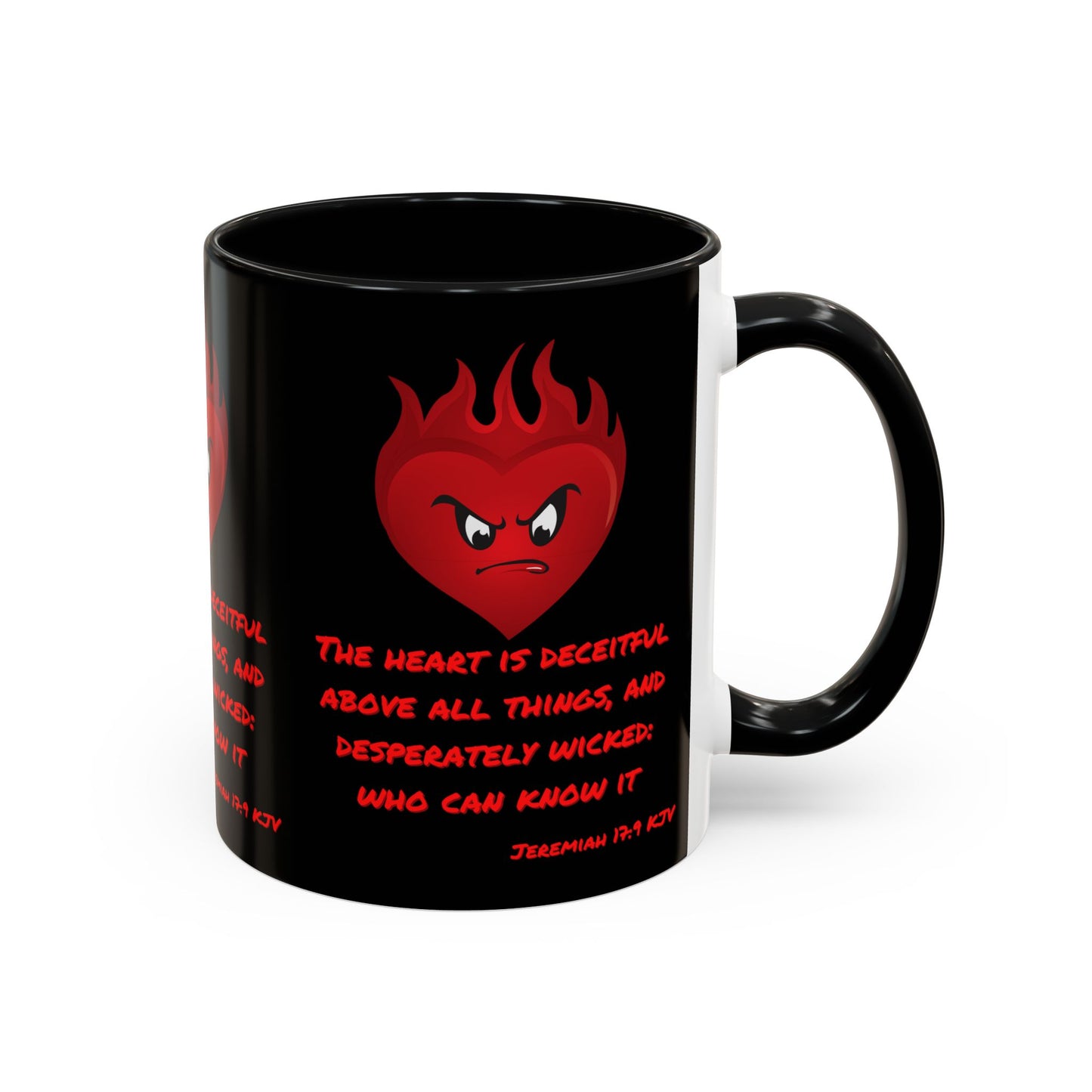 Jeremiah 17:9 KJV Coffee Mug The Heart is Deceitful Biblical Christian Gift for Faith-Based Coffee Lovers