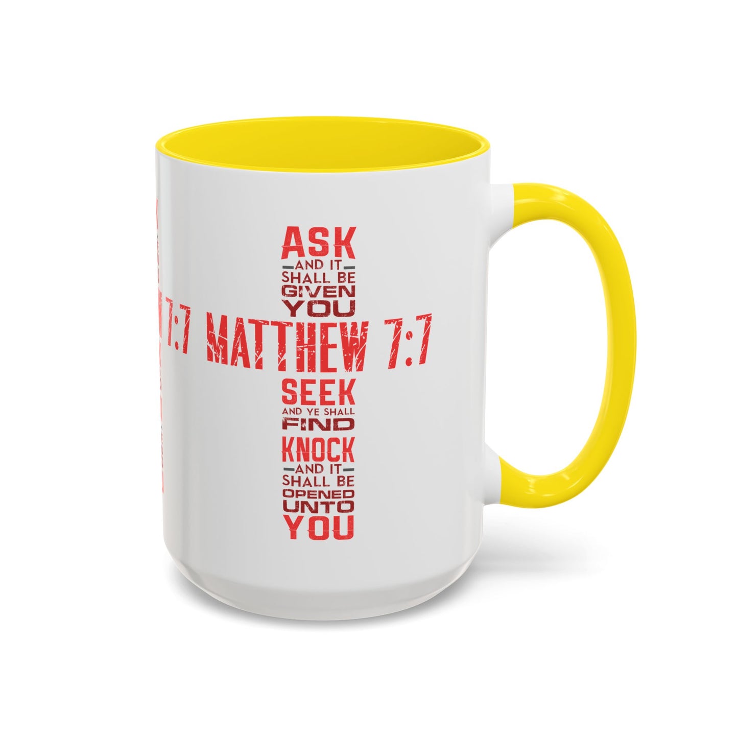 Seek and Find: Matthew 7:7 KJV Bible Verse Coffee Mug Inspirational Christian Gift