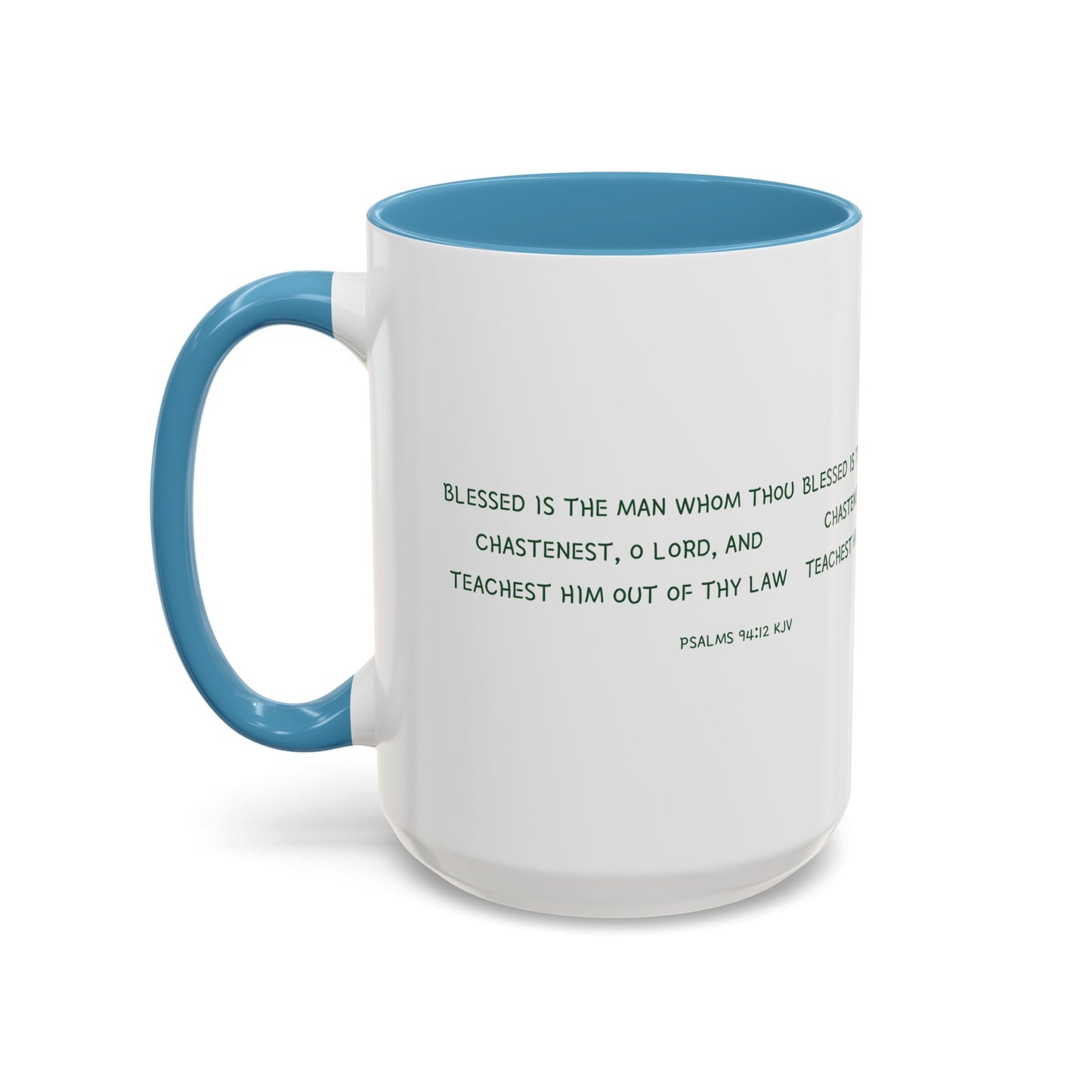 Psalms 94:12 KJV Coffee Mug Blessed is the Man Biblical Christian Gift for Faith-Based Coffee Lovers