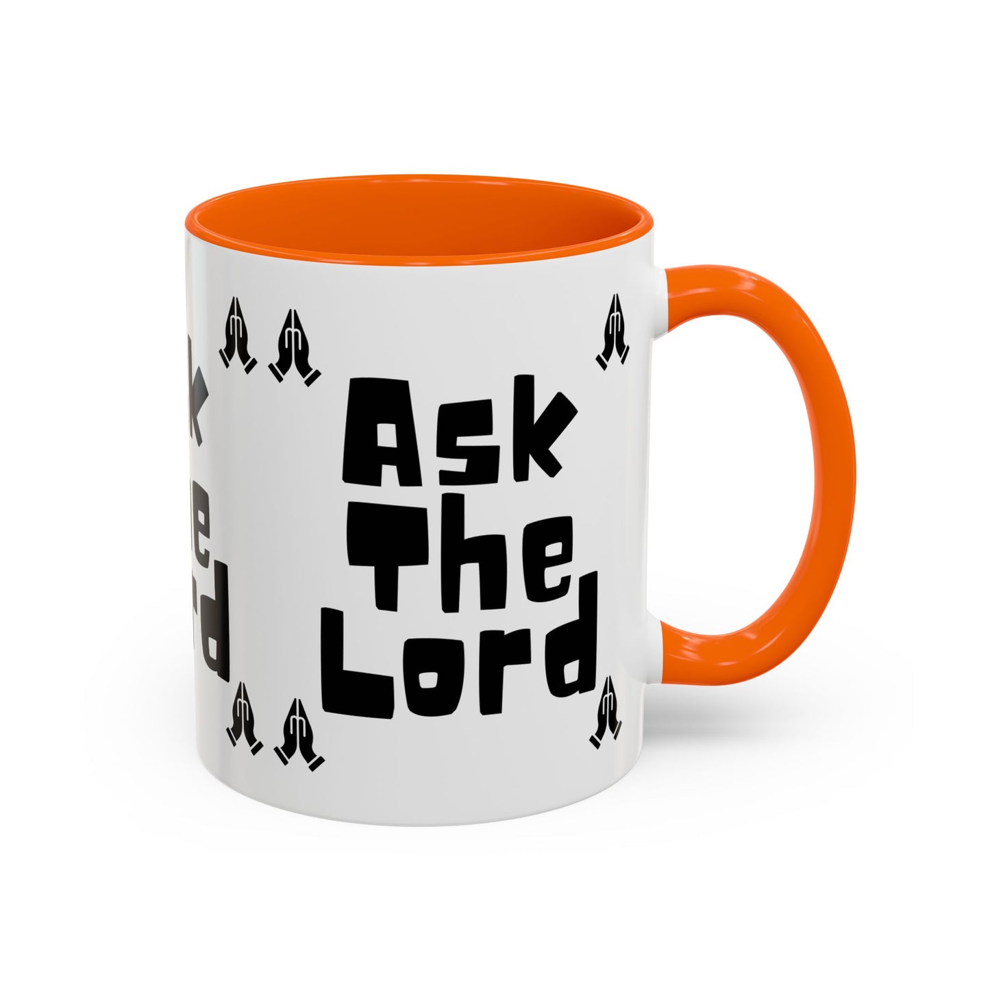 Ask The Lord Coffee Mug with Praying Hands Biblical Christian Gift for Faith-Based Living