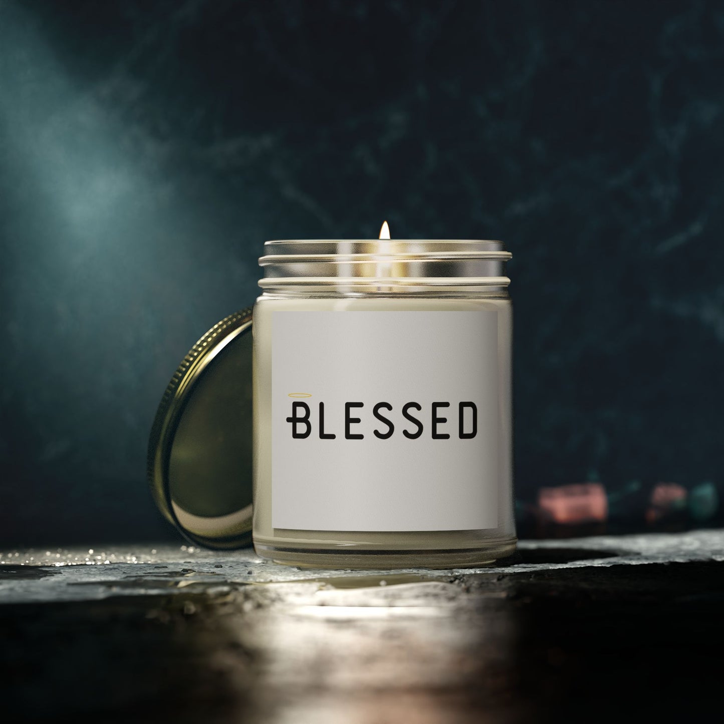 Blessed Scented Candle with Yellow Halo Inspirational Christian Gift