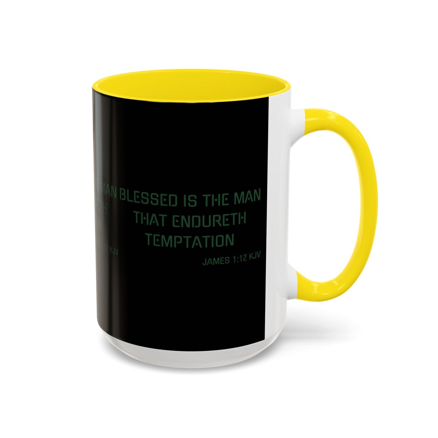 James 1:12 KJV Coffee Mug Blessed is the Man Biblical Christian Gift for Faith-Based Coffee Lovers