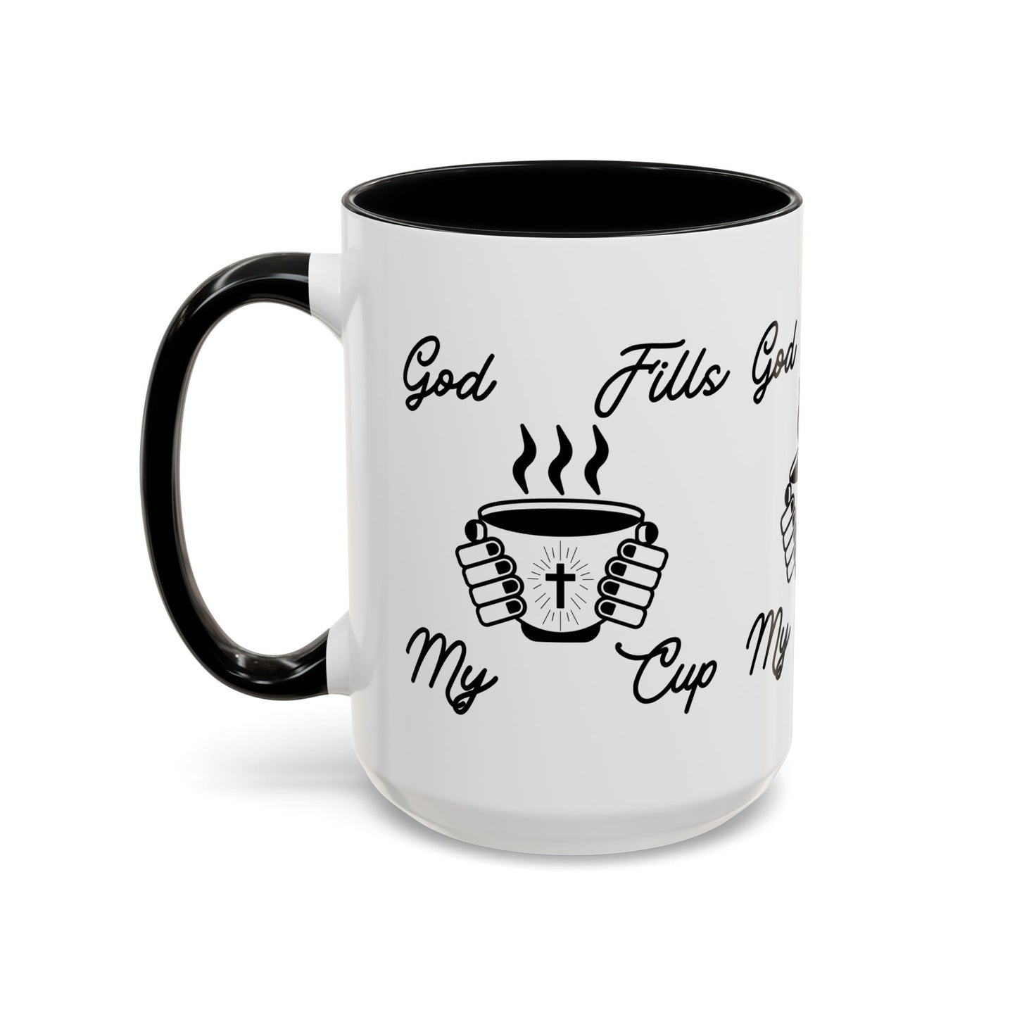 God Fills My Cup Coffee Mug Inspirational Christian Gift for Faith and Encouragement for Coffee Lovers