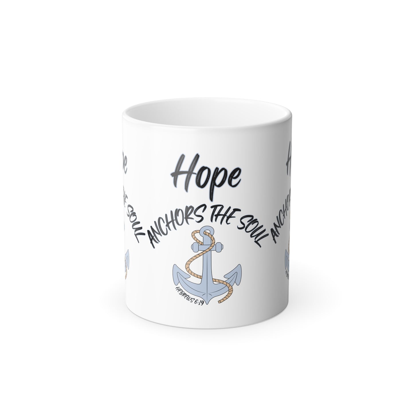 Hebrews 6:19 KJV Color Morphing Coffee Mug Anchor of Hope and Faith Biblical Gift for Believers