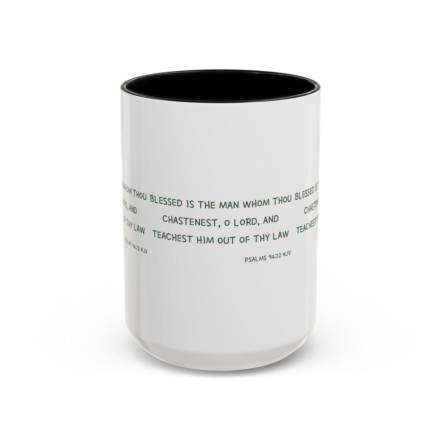 Psalms 94:12 KJV Coffee Mug Blessed is the Man Biblical Christian Gift for Faith-Based Coffee Lovers