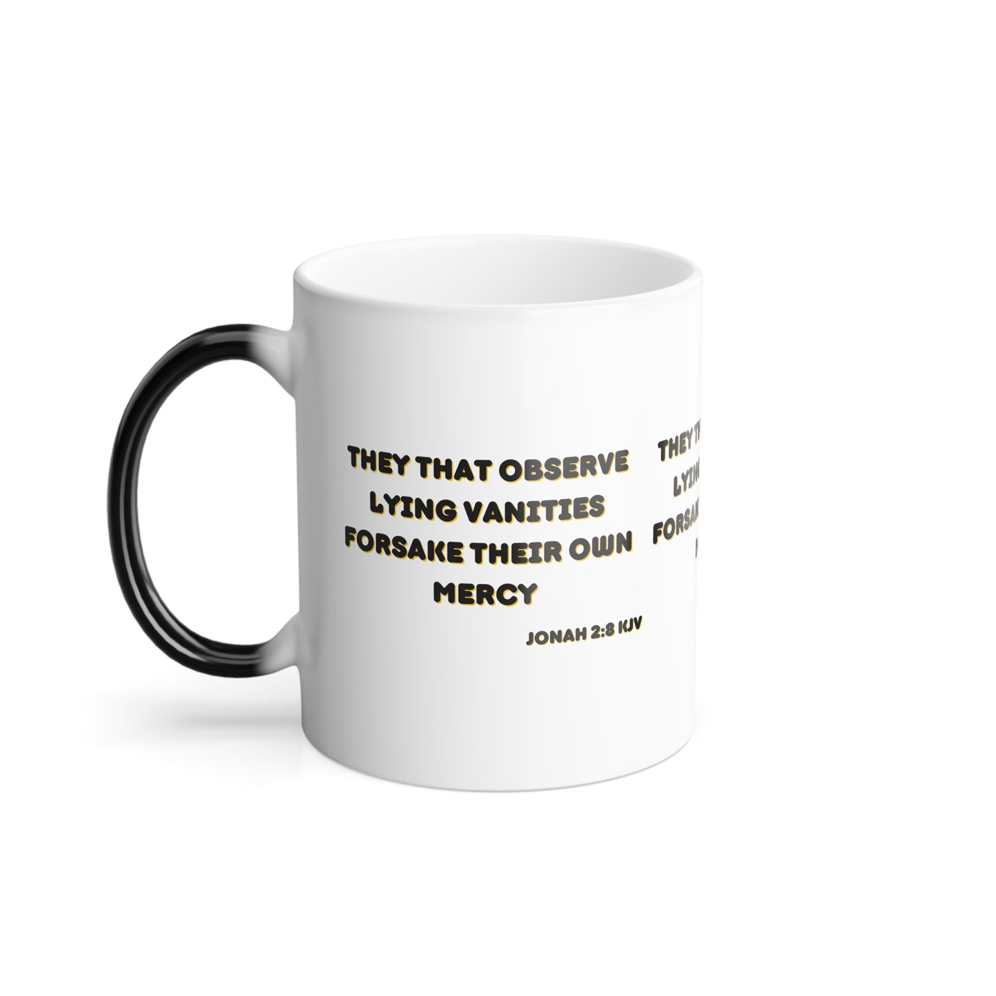 Jonah 2:8 KJV Color Morphing Coffee Mug They That Observe Lying Vanities Biblical Christian Gift for Faith-Based Living