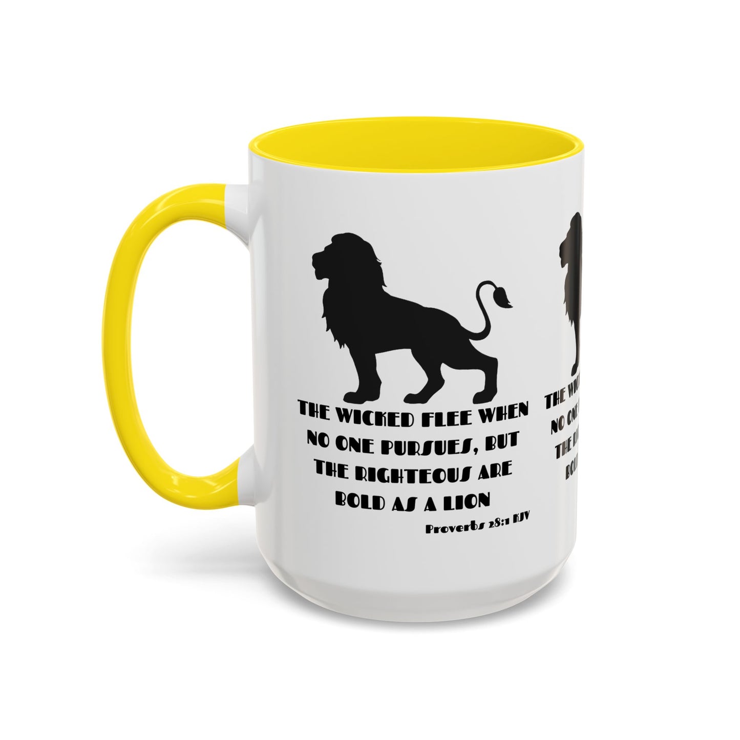 Proverbs 28:1 KJV Coffee Mug The Righteous Are Bold as a Lion Christian Gift for Faith-Based Living