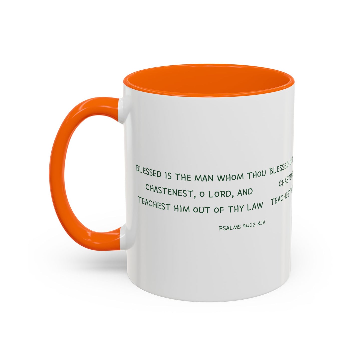 Psalms 94:12 KJV Coffee Mug Blessed is the Man Biblical Christian Gift for Faith-Based Coffee Lovers