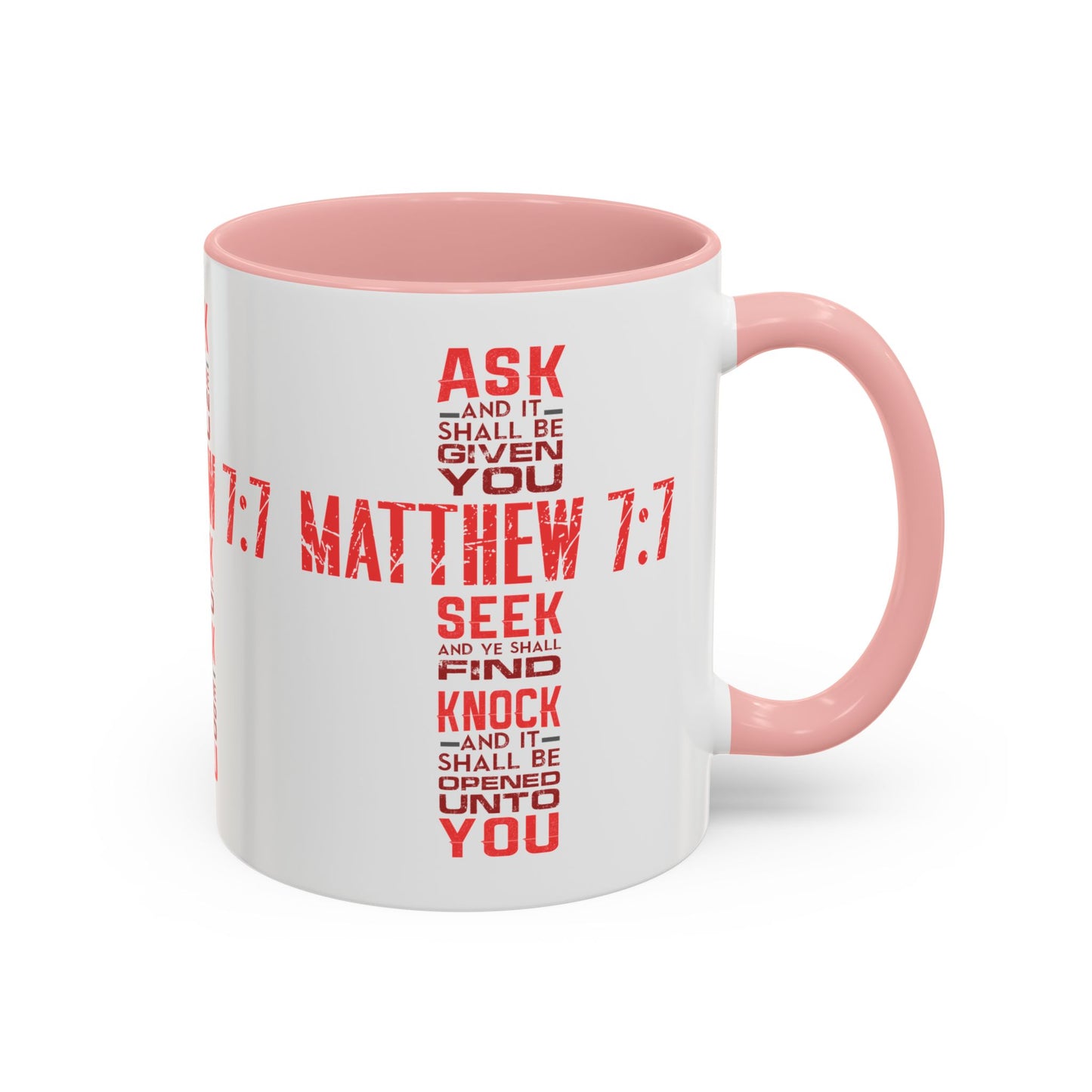 Seek and Find: Matthew 7:7 KJV Bible Verse Coffee Mug Inspirational Christian Gift