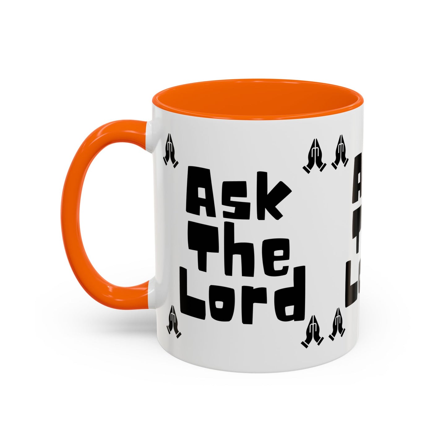 Ask The Lord Coffee Mug with Praying Hands Biblical Christian Gift for Faith-Based Living