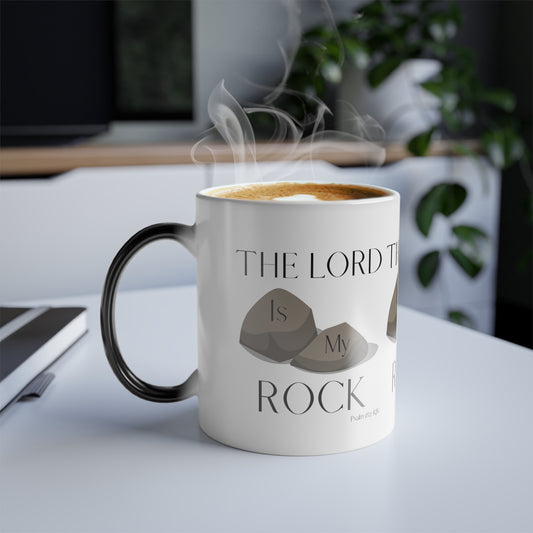 Psalm 18:2 KJV Color Morphing Coffee Mug The Lord is My Rock and Fortress