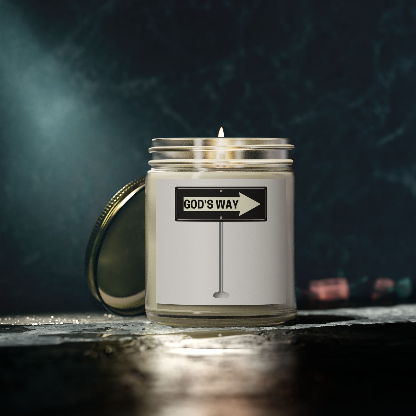 God's Way One Way Sign Scented Candle Inspirational Christian Gift