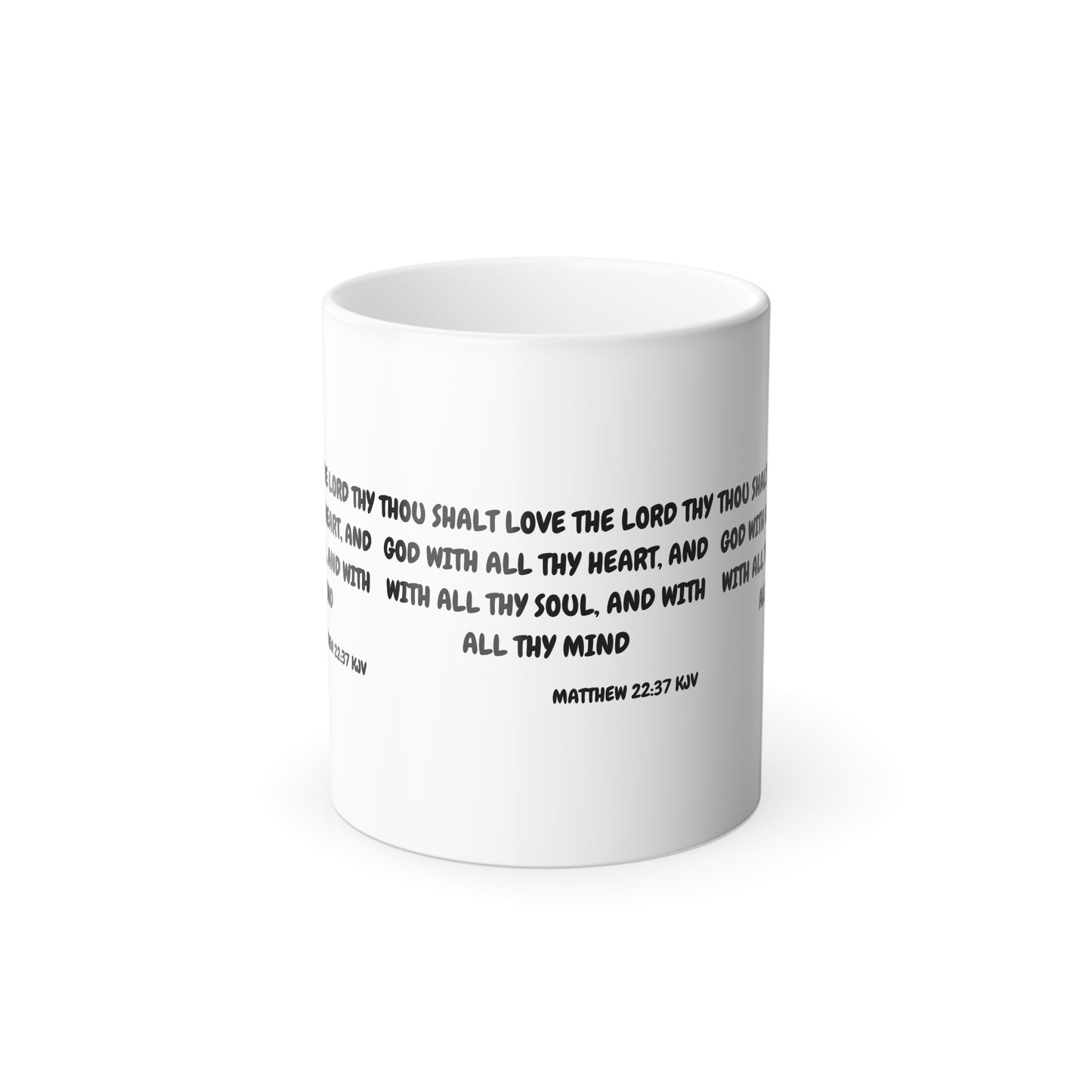 Matthew 22:37 KJV Color Morphing Coffee Mug Love the Lord Your God Biblical Christian Gift for Faith-Based Living