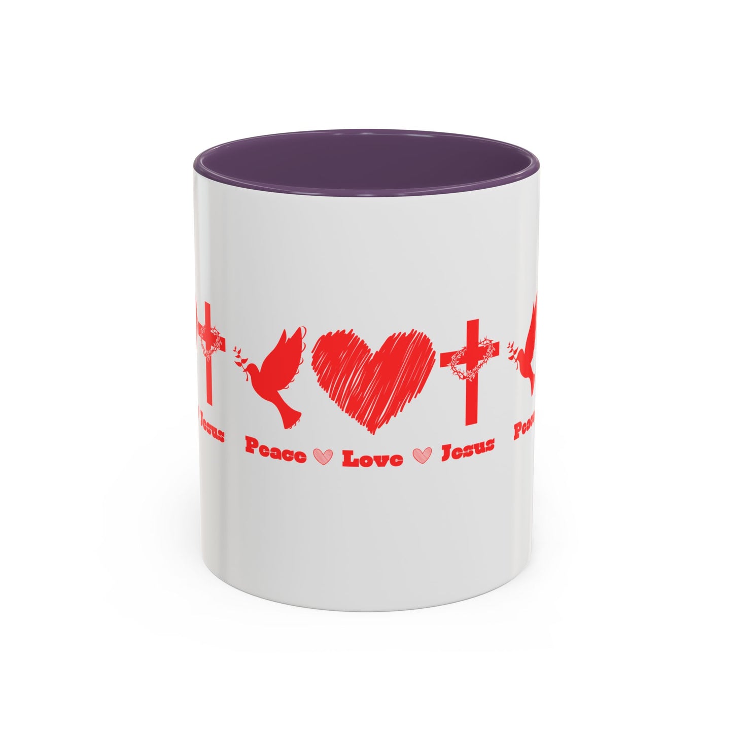 Peace Love Jesus Coffee Mug Faith Based Christian Gift