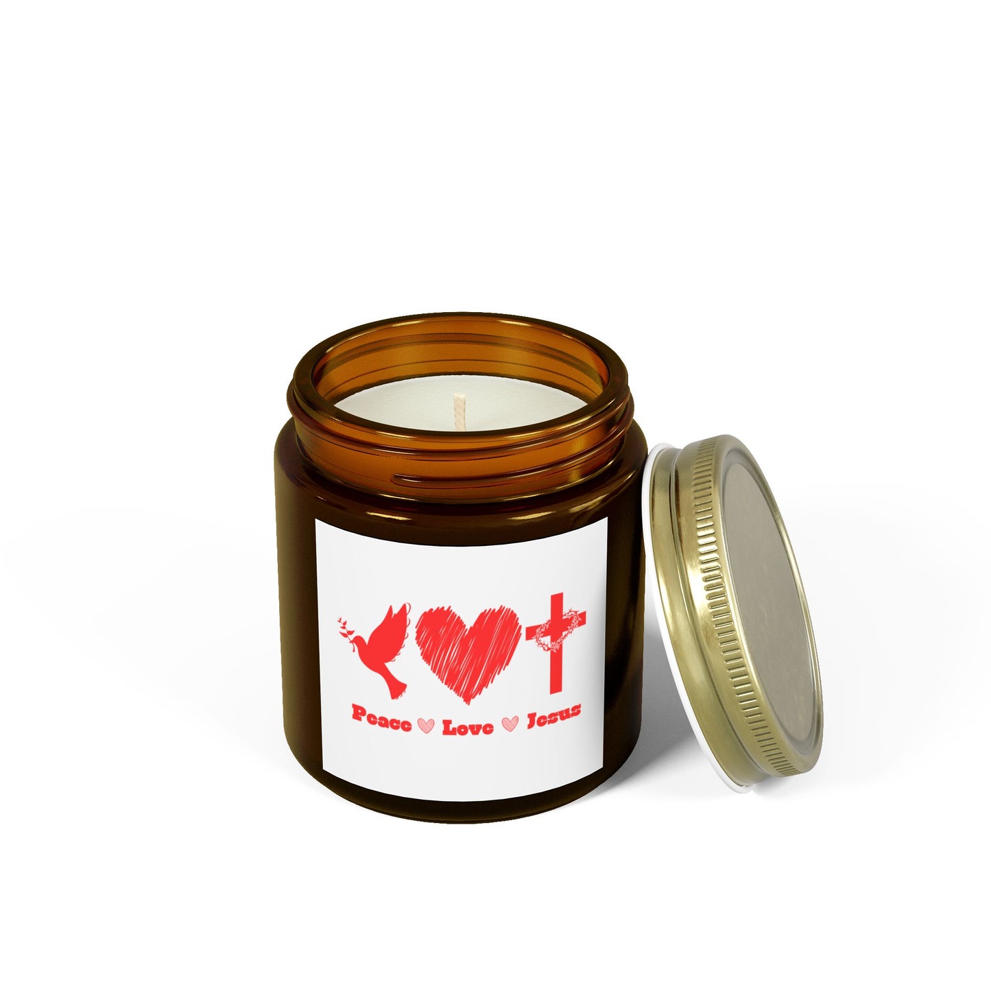 Peace Love Jesus Scented Candle Faith Based Christian Gift