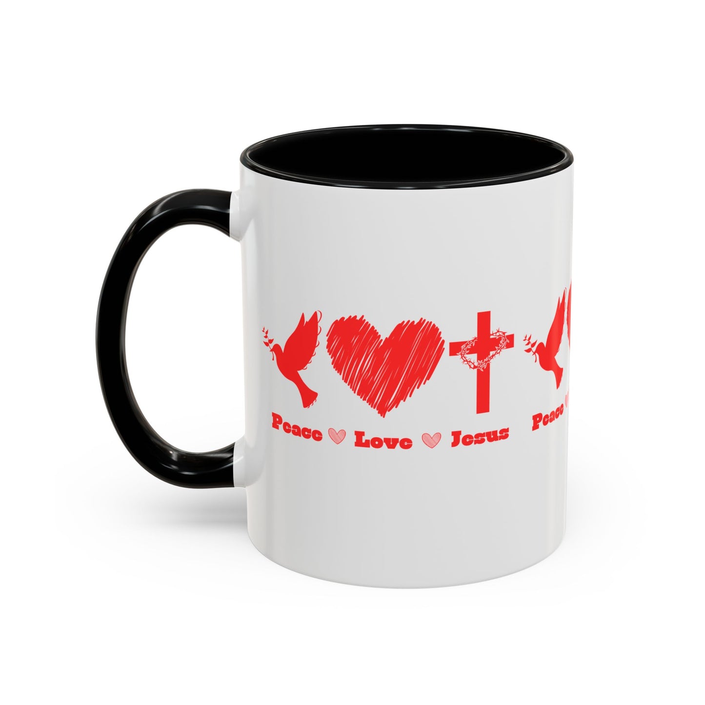 Peace Love Jesus Coffee Mug Faith Based Christian Gift