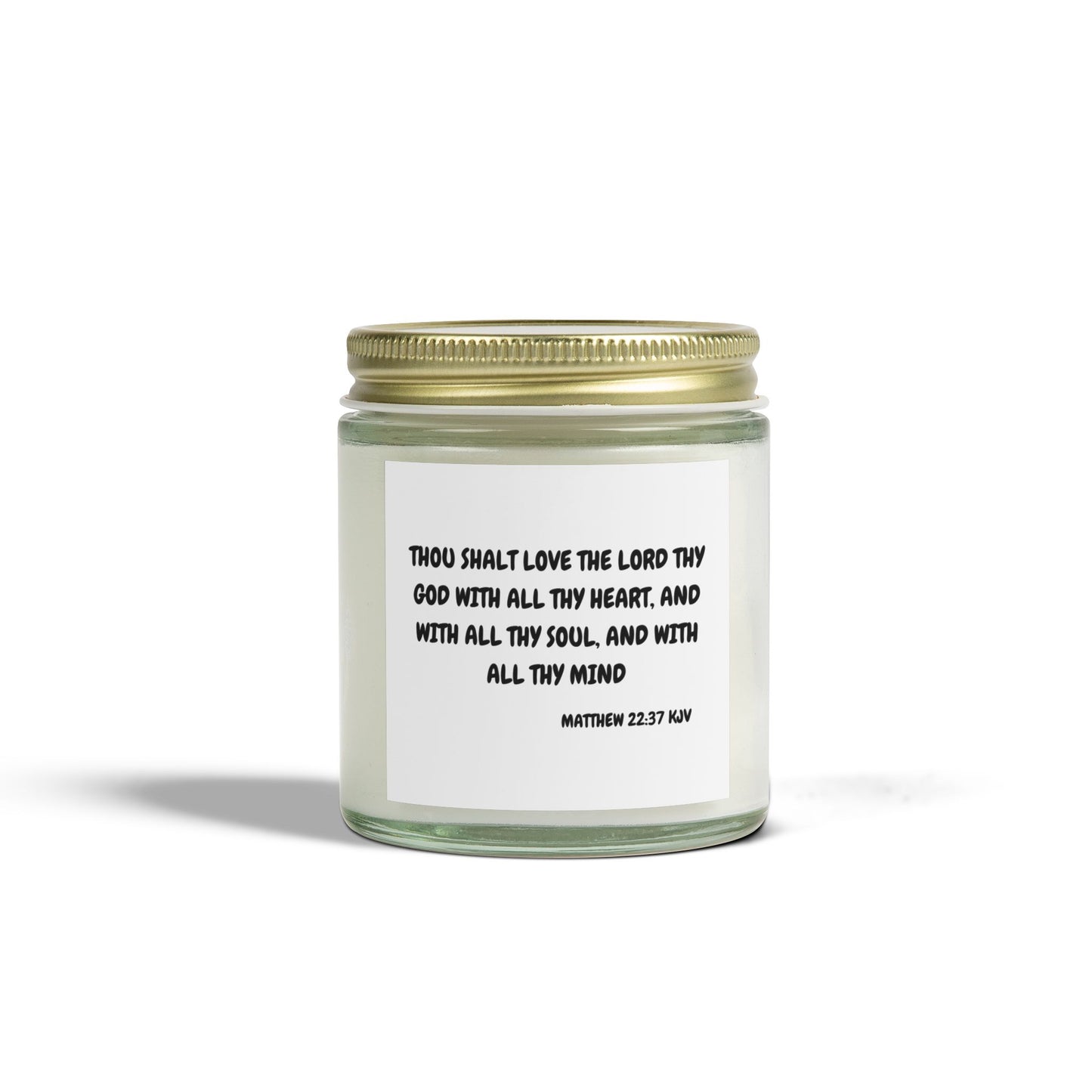 Matthew 22:37 KJV Scented Candle Love the Lord Your God Biblical Christian Gift for Faith-Based Living