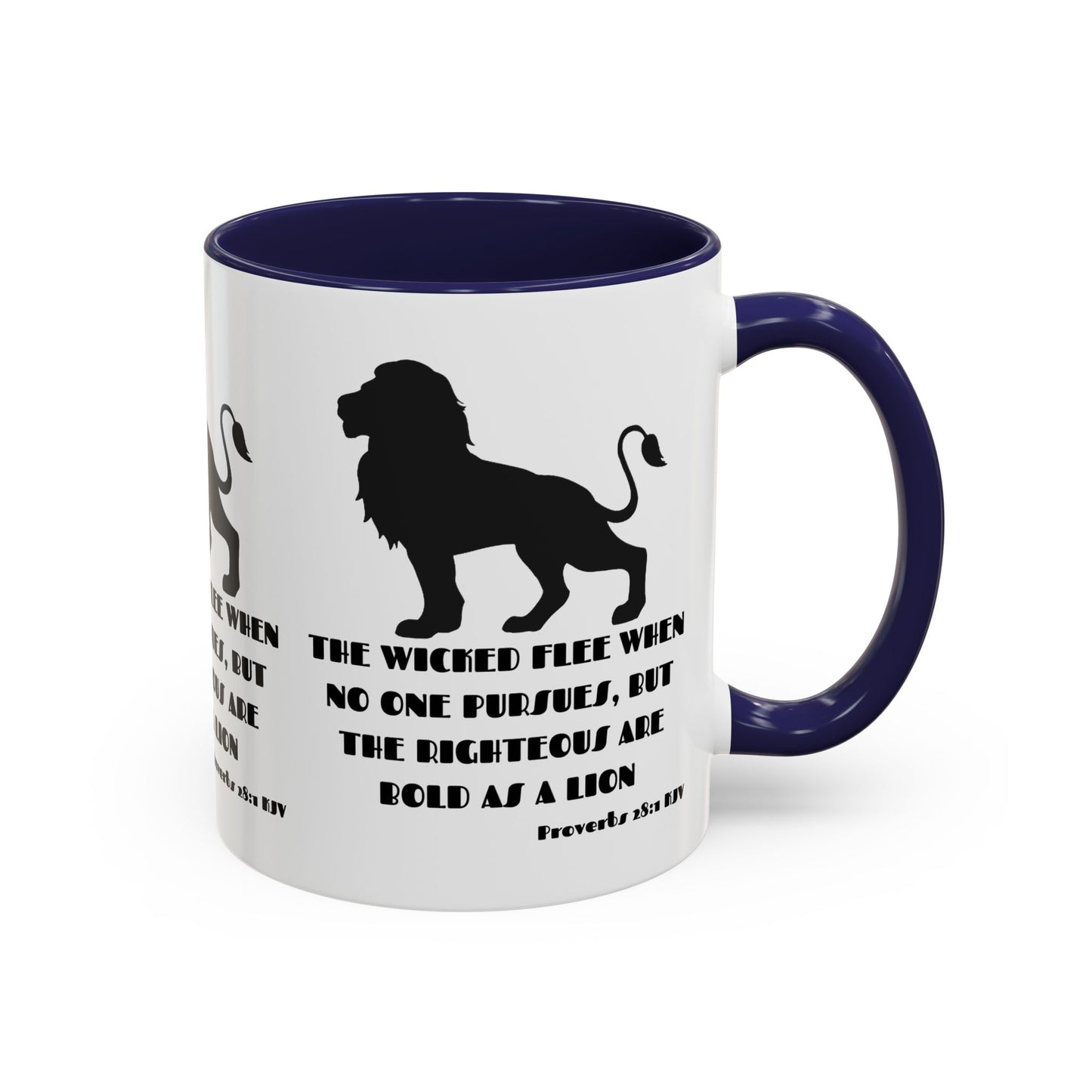 Proverbs 28:1 KJV Coffee Mug The Righteous Are Bold as a Lion Christian Gift for Faith-Based Living