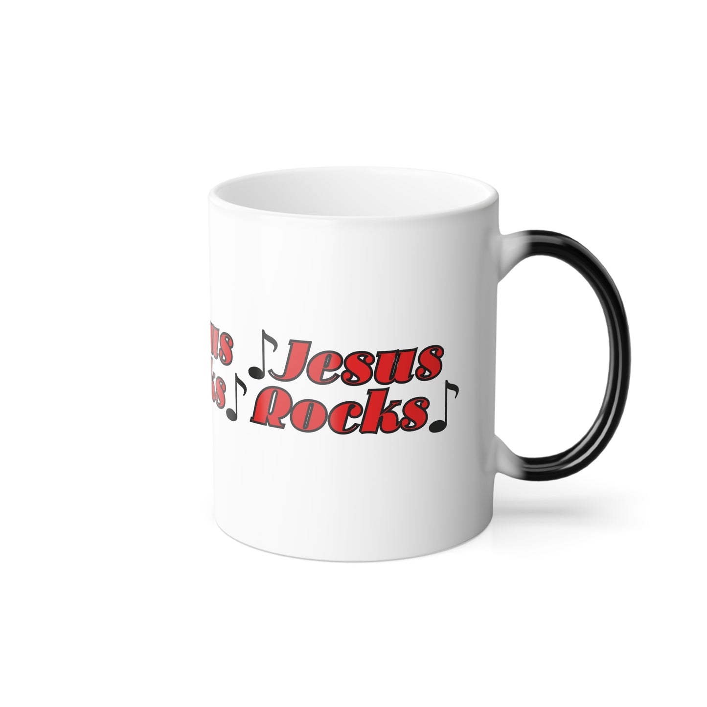 Jesus Rocks Color Morphing Coffee Mug Inspirational Biblical Gift for Faith Based Coffee Lovers