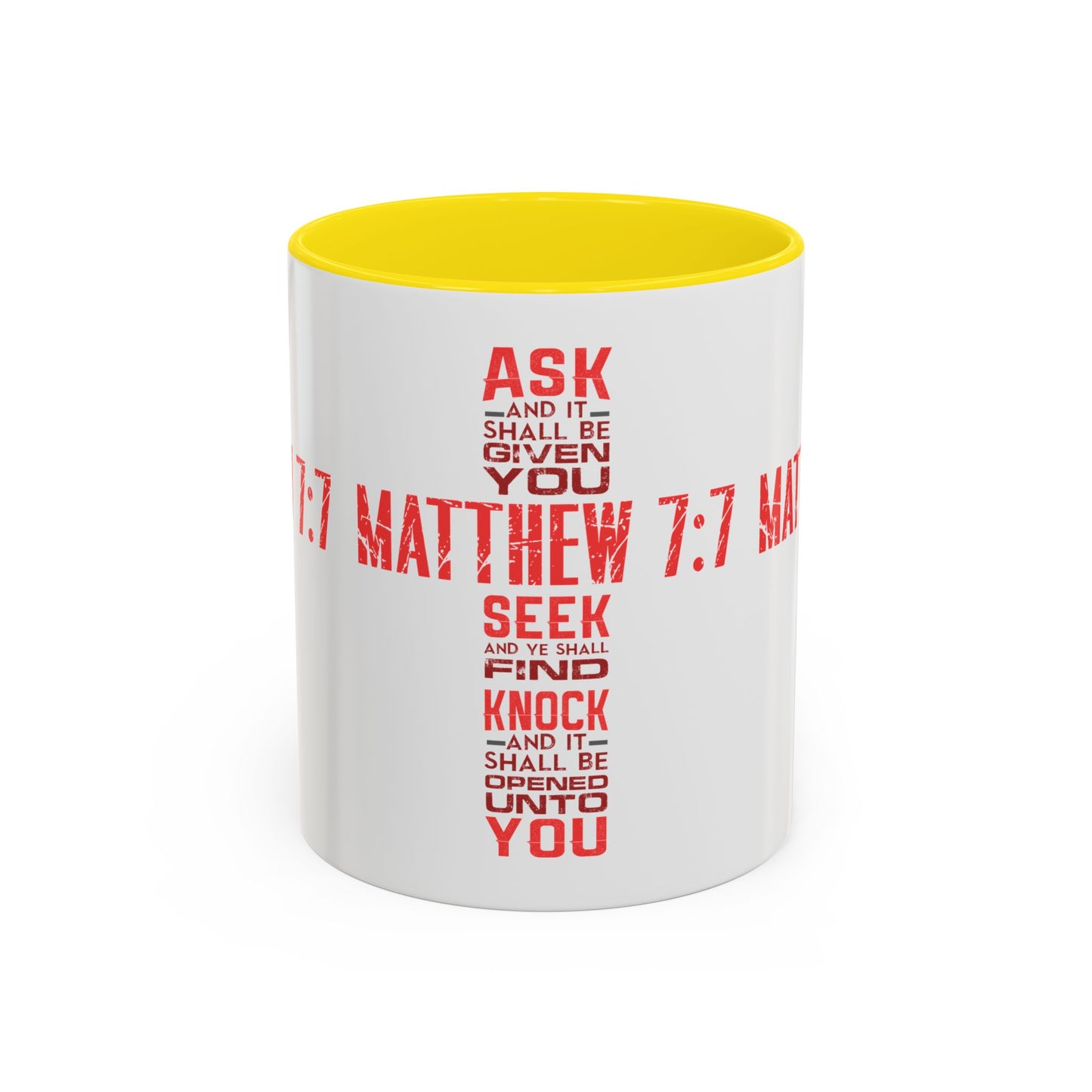 Seek and Find: Matthew 7:7 KJV Bible Verse Coffee Mug Inspirational Christian Gift