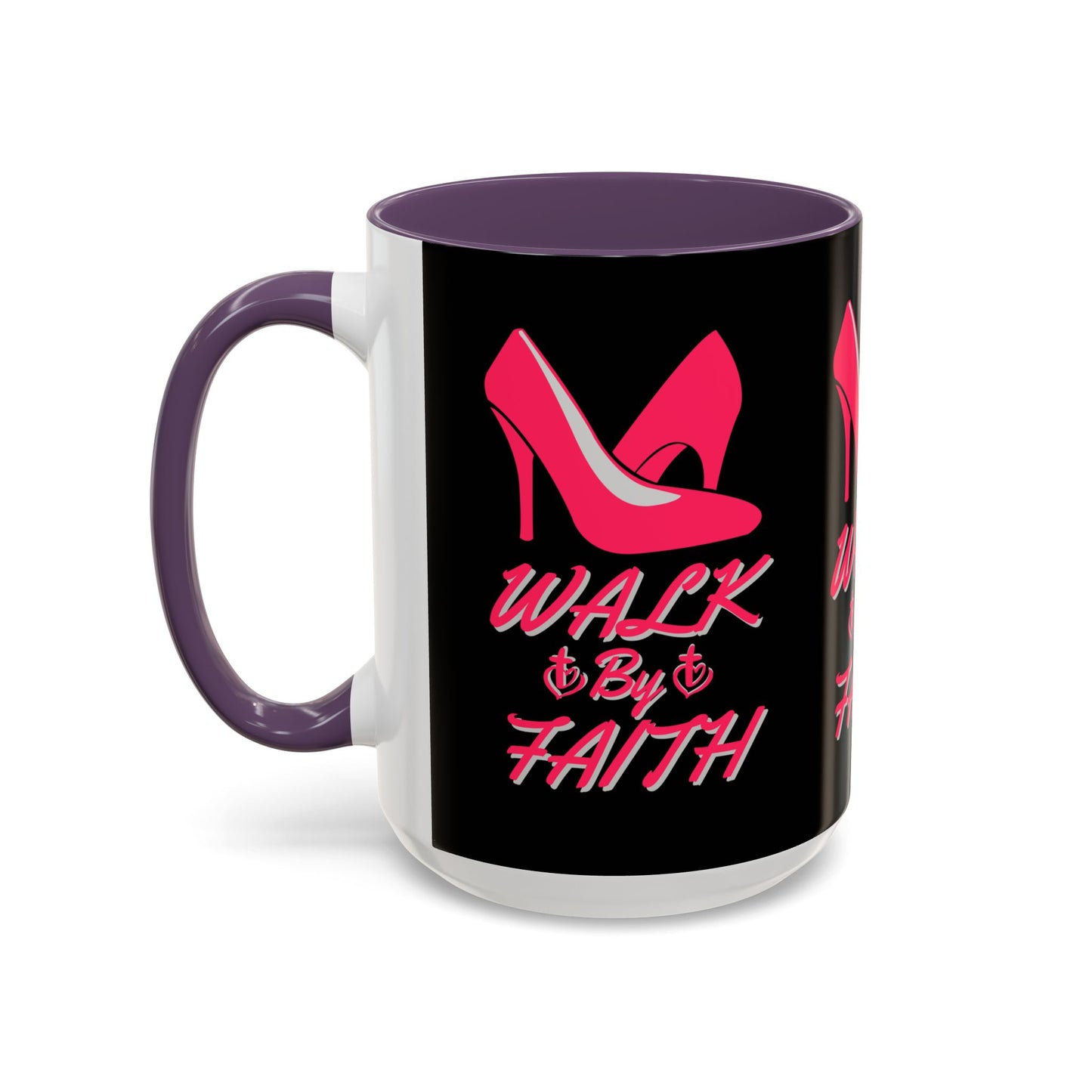 Walk By Faith Biblical Coffee Mug with High Heel Design Christian Gift for Her