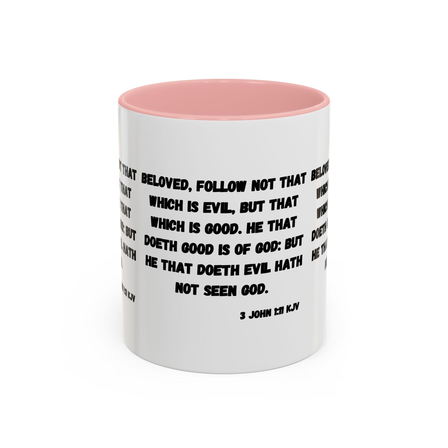 3 John 1:11 KJV Coffee Mug Beloved Follow Not That Which is Evil Inspirational Christian Gift for Faith Based Coffee Lovers