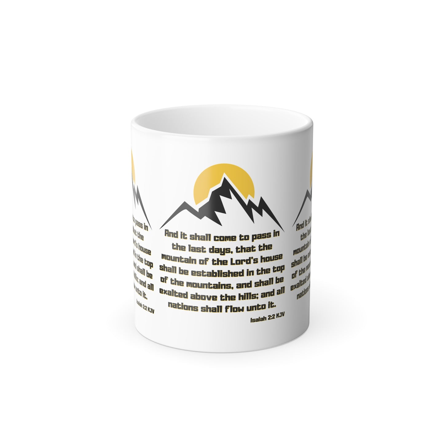 Isaiah 2:2 KJV Color Morphing Coffee Mug Inspirational Faith-Based Gift for Believers