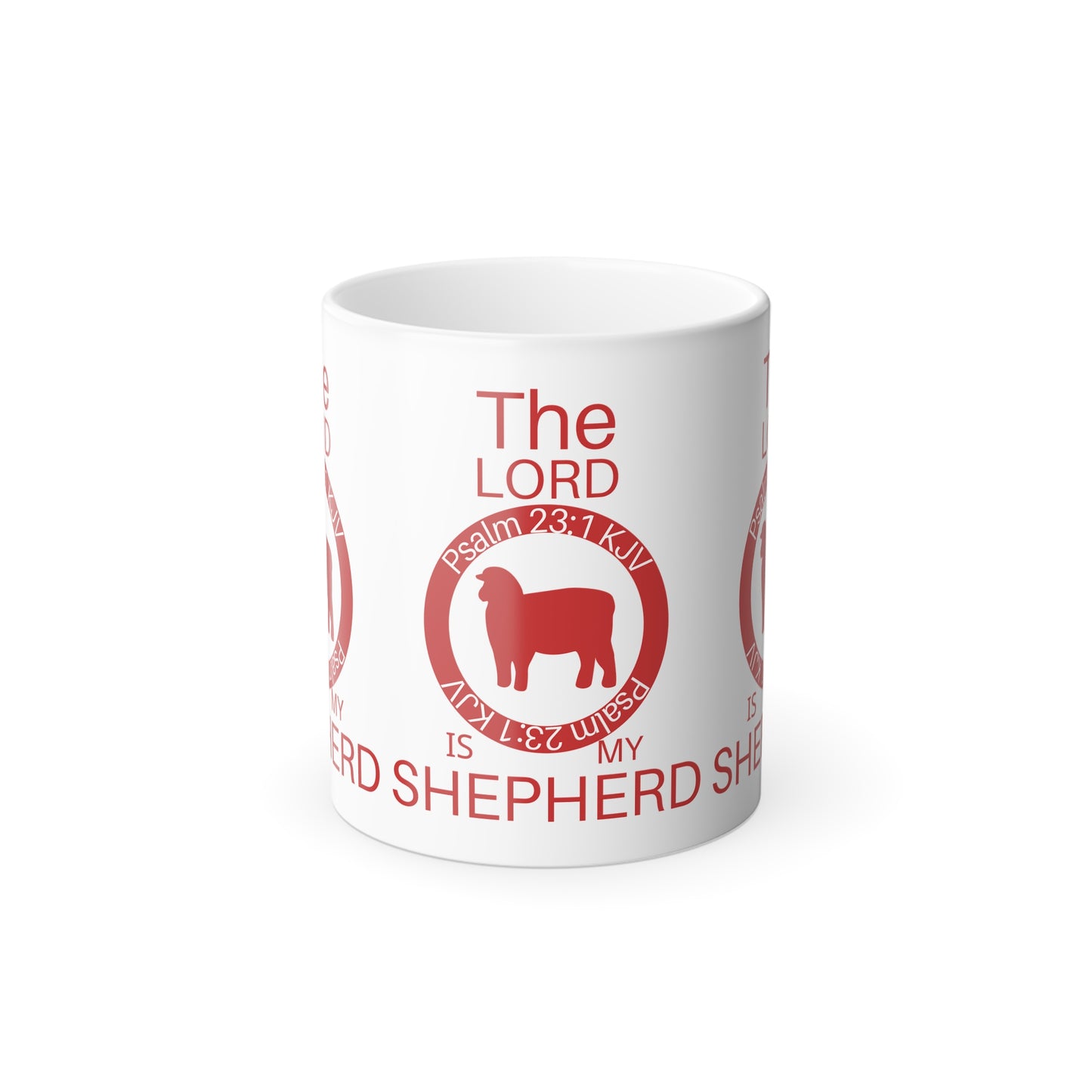 Psalm 23:1 KJV Color Morphing Coffee Mug The Lord is My Shepherd Faith Based Gift for Believers