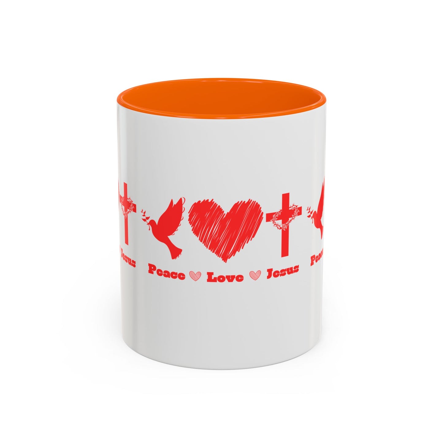 Peace Love Jesus Coffee Mug Faith Based Christian Gift