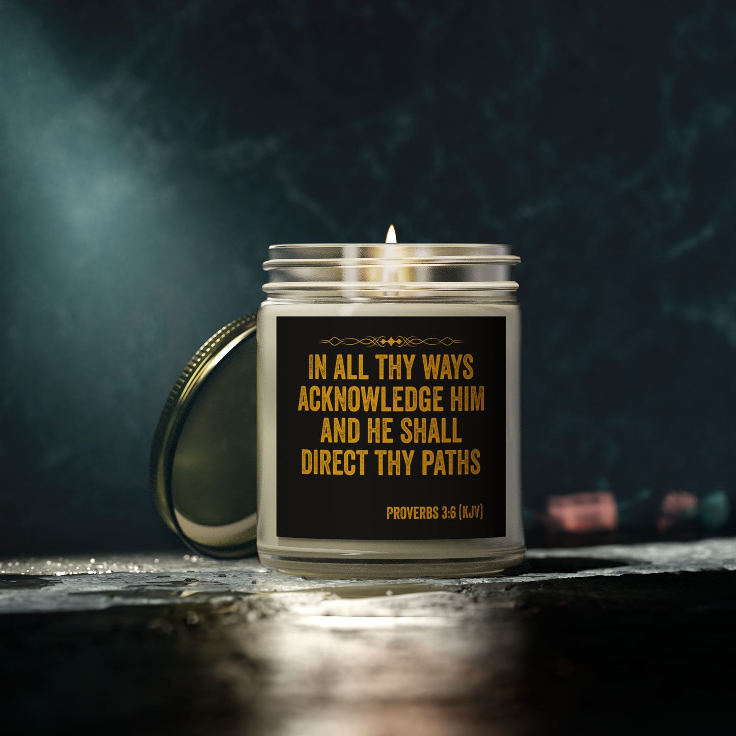 Proverbs 3:6 KJV Scented Candle In All Thy Ways Acknowledge Him Inspirational Faith Based Gift For Believers