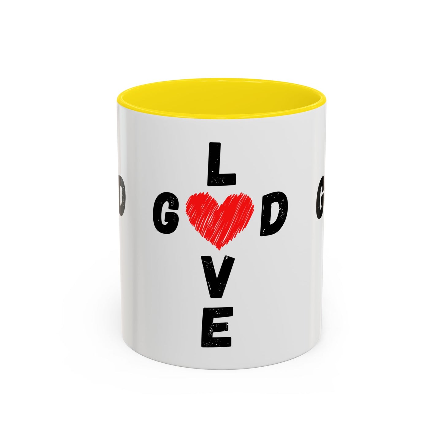 Love God Cross Shaped Coffee Mug Inspirational Christian Gift for Faith-Based Living