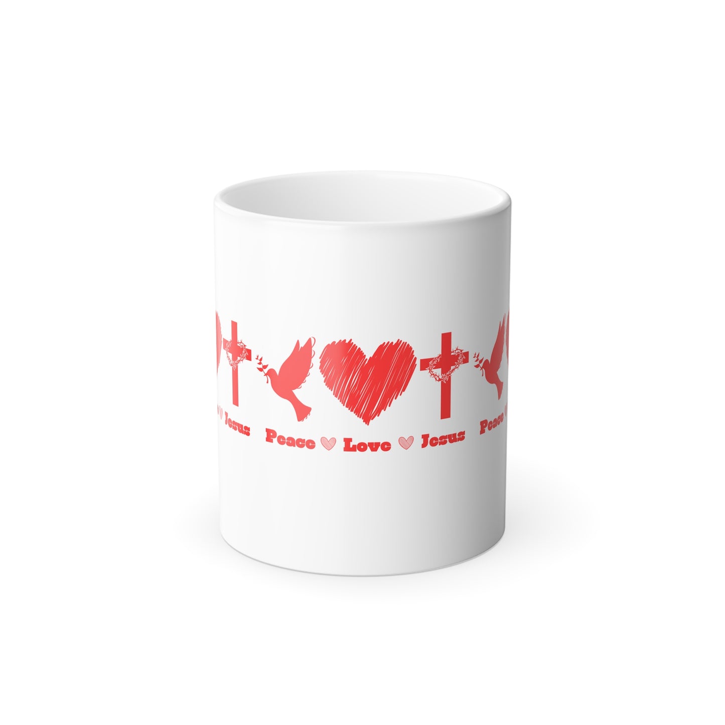 Peace Love Jesus Color Morphing Coffee Mug Faith Based Christian Gift