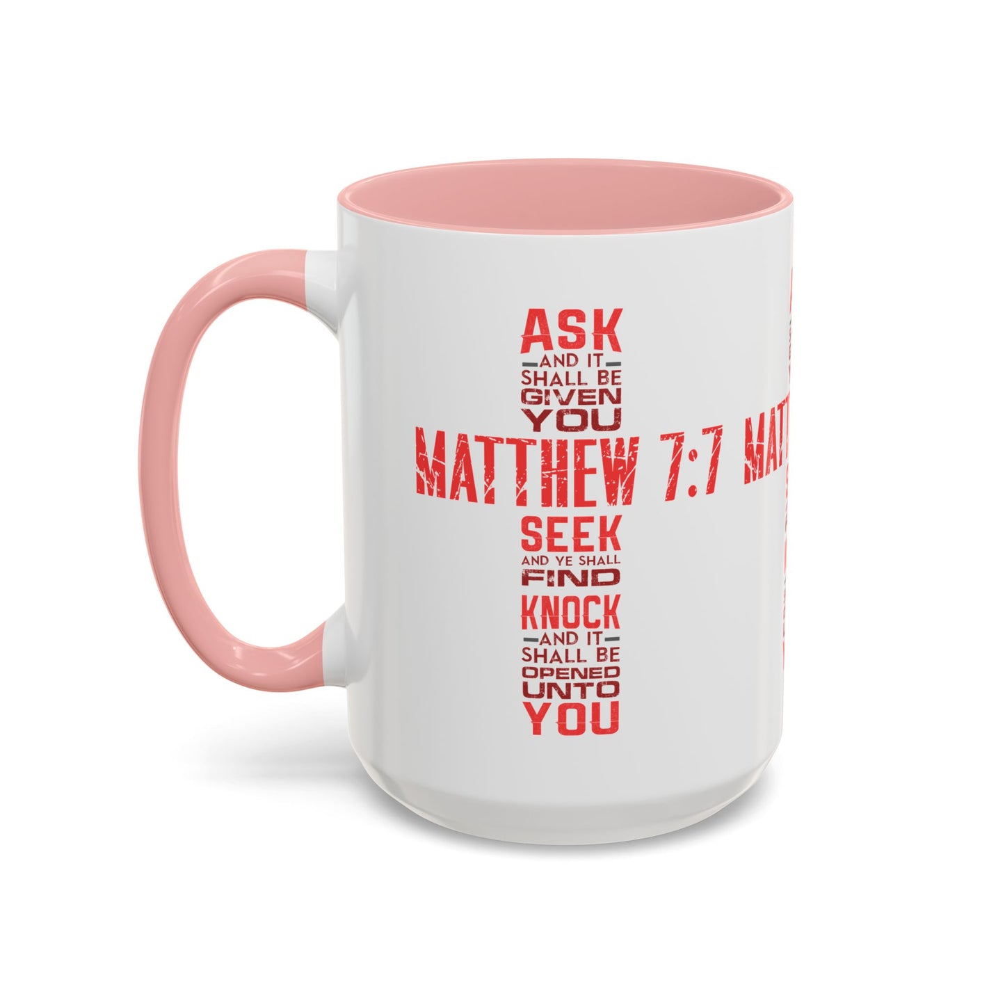 Seek and Find: Matthew 7:7 KJV Bible Verse Coffee Mug Inspirational Christian Gift