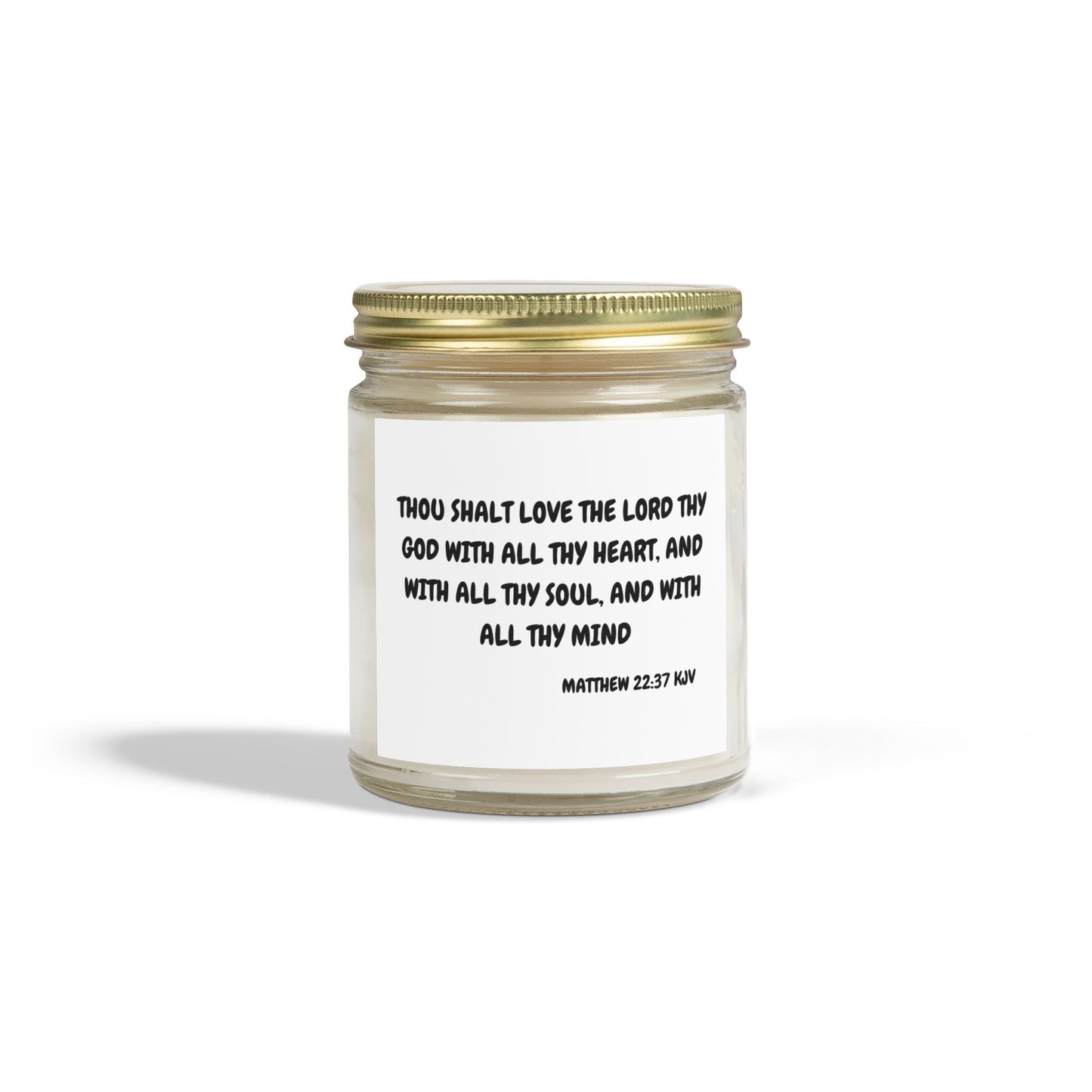 Matthew 22:37 KJV Scented Candle Love the Lord Your God Biblical Christian Gift for Faith-Based Living