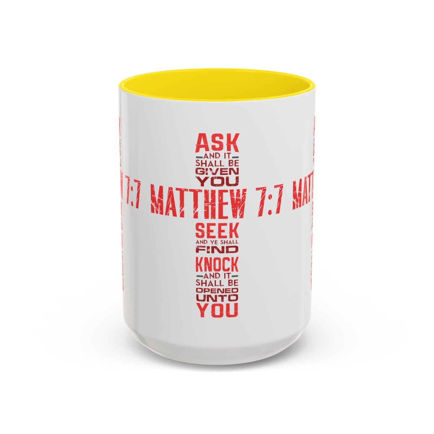 Seek and Find: Matthew 7:7 KJV Bible Verse Coffee Mug Inspirational Christian Gift