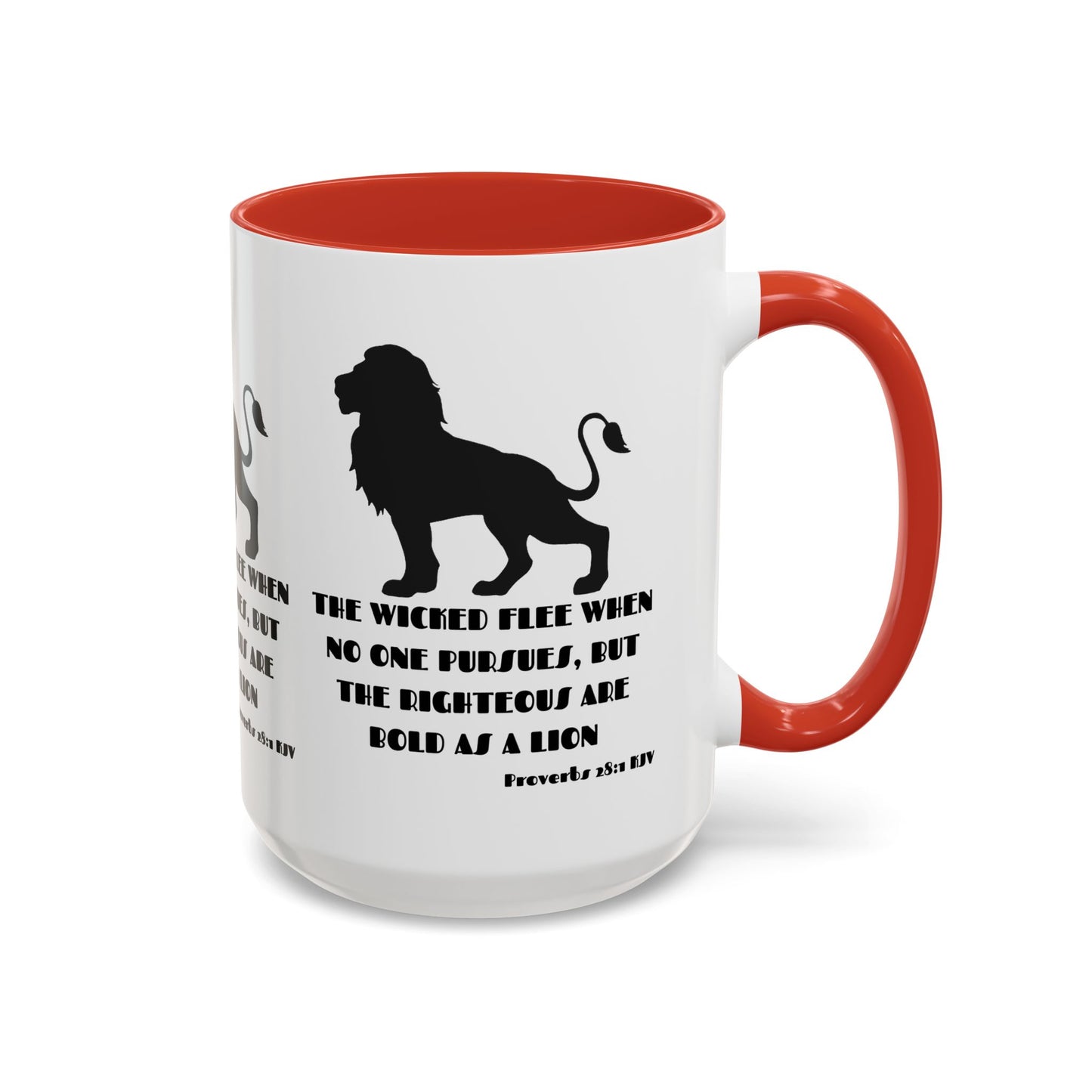 Proverbs 28:1 KJV Coffee Mug The Righteous Are Bold as a Lion Christian Gift for Faith-Based Living