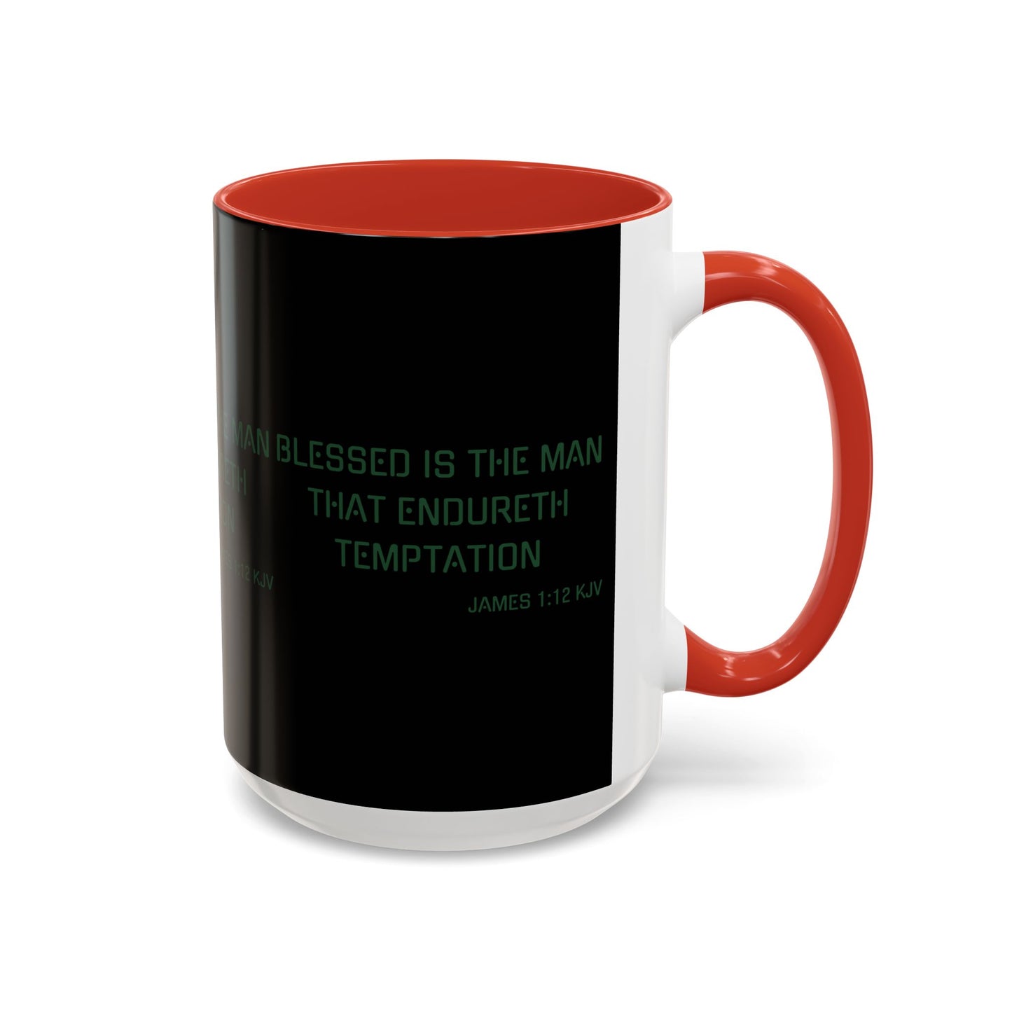 James 1:12 KJV Coffee Mug Blessed is the Man Biblical Christian Gift for Faith-Based Coffee Lovers