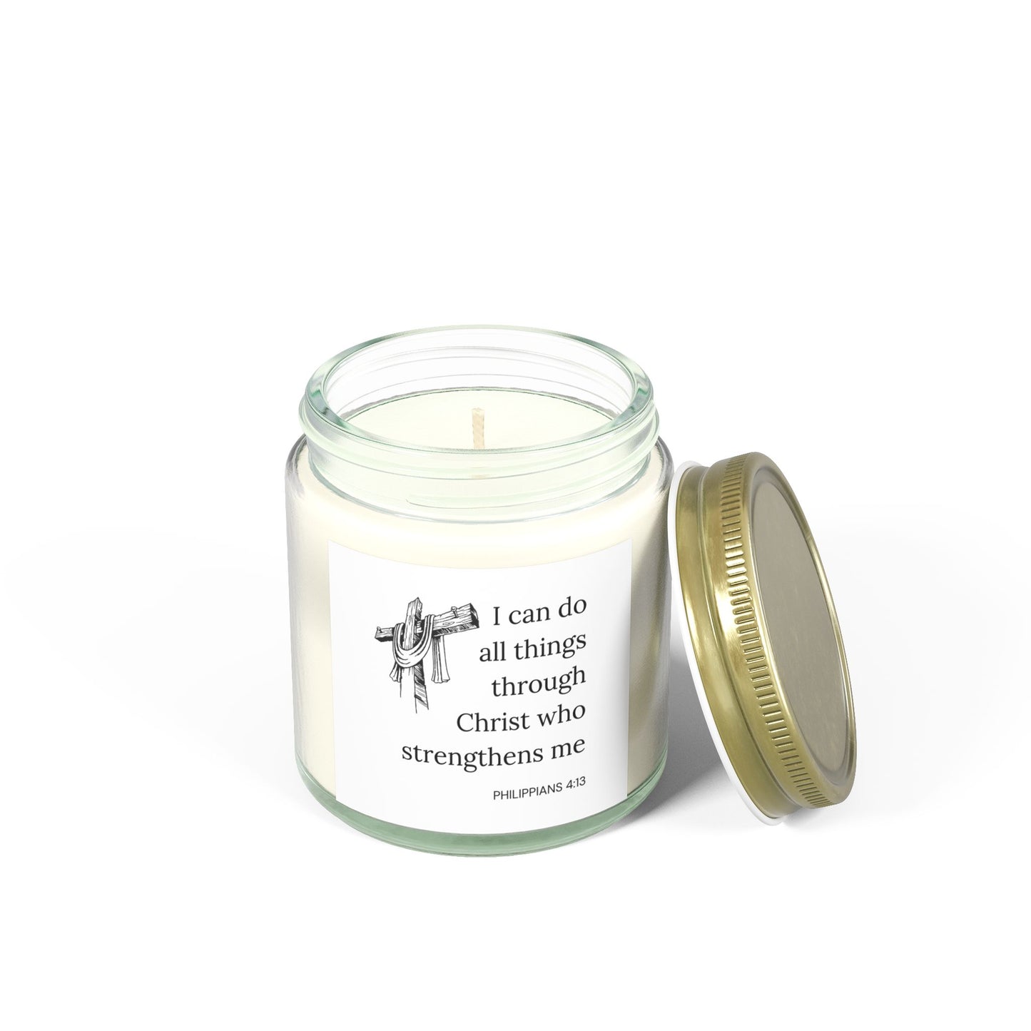 Philippians 4:13 KJV Scented Candle Biblical Strength and Empowerment