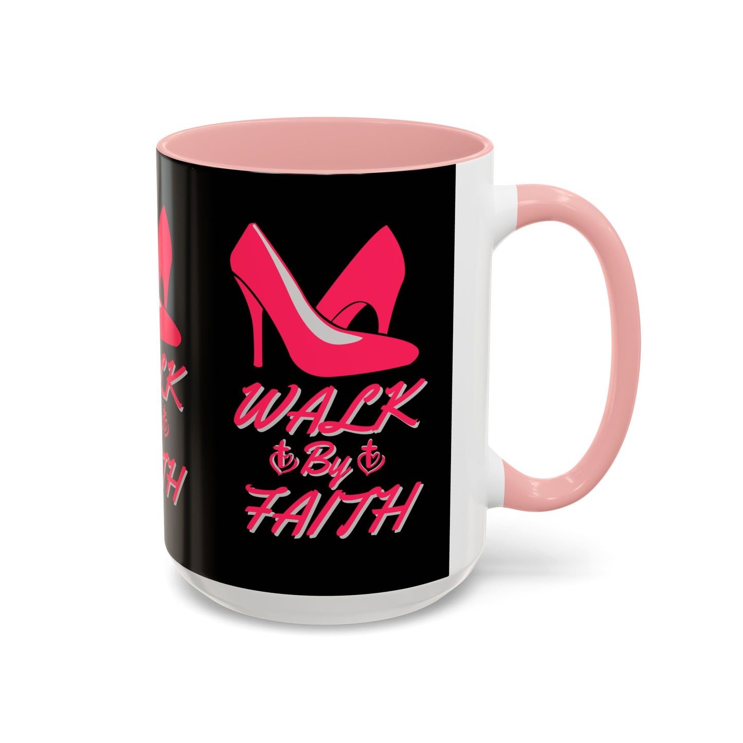 Walk By Faith Biblical Coffee Mug with High Heel Design Christian Gift for Her