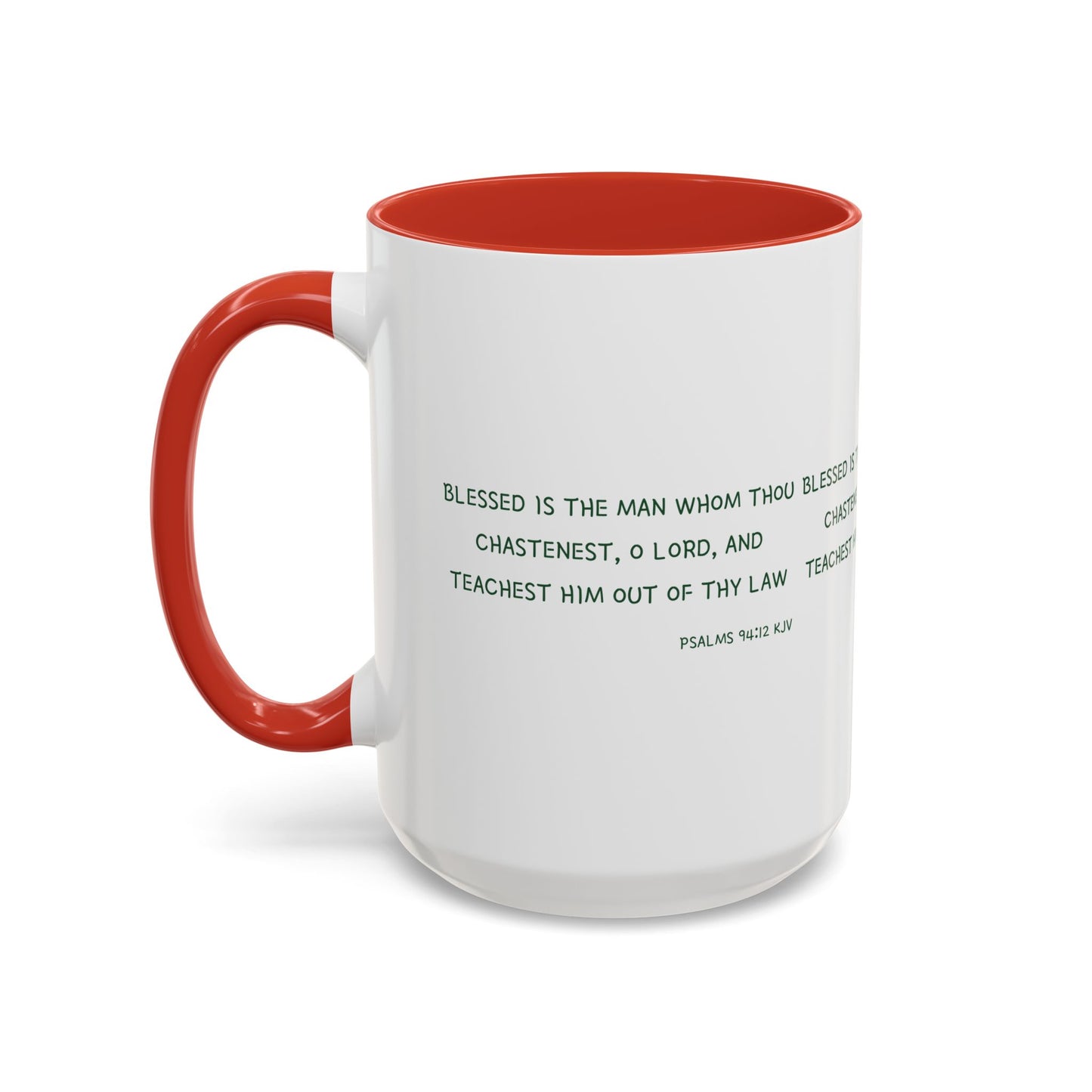 Psalms 94:12 KJV Coffee Mug Blessed is the Man Biblical Christian Gift for Faith-Based Coffee Lovers