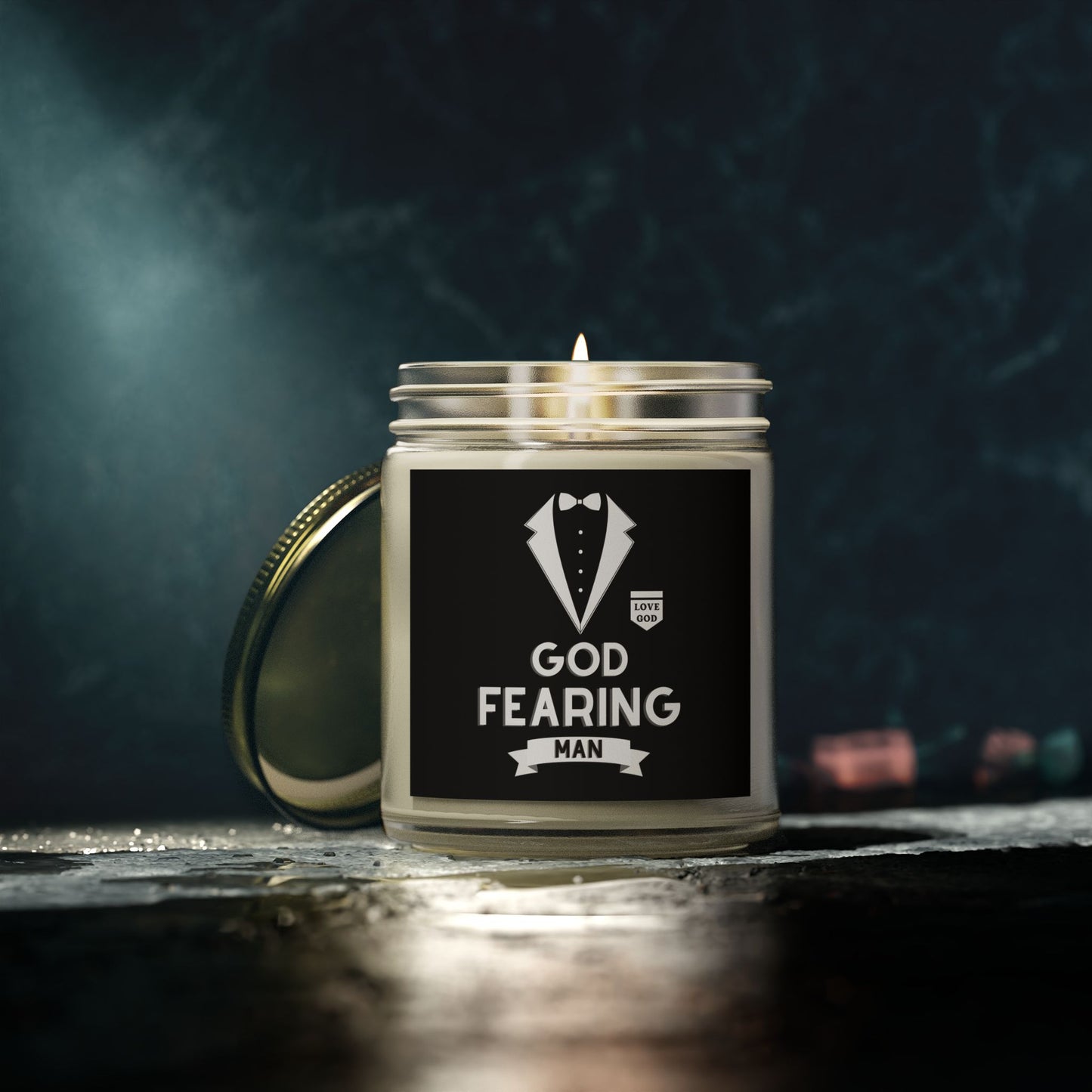 God Fearing Man Scented Candle Inspirational Christian Gift for Him