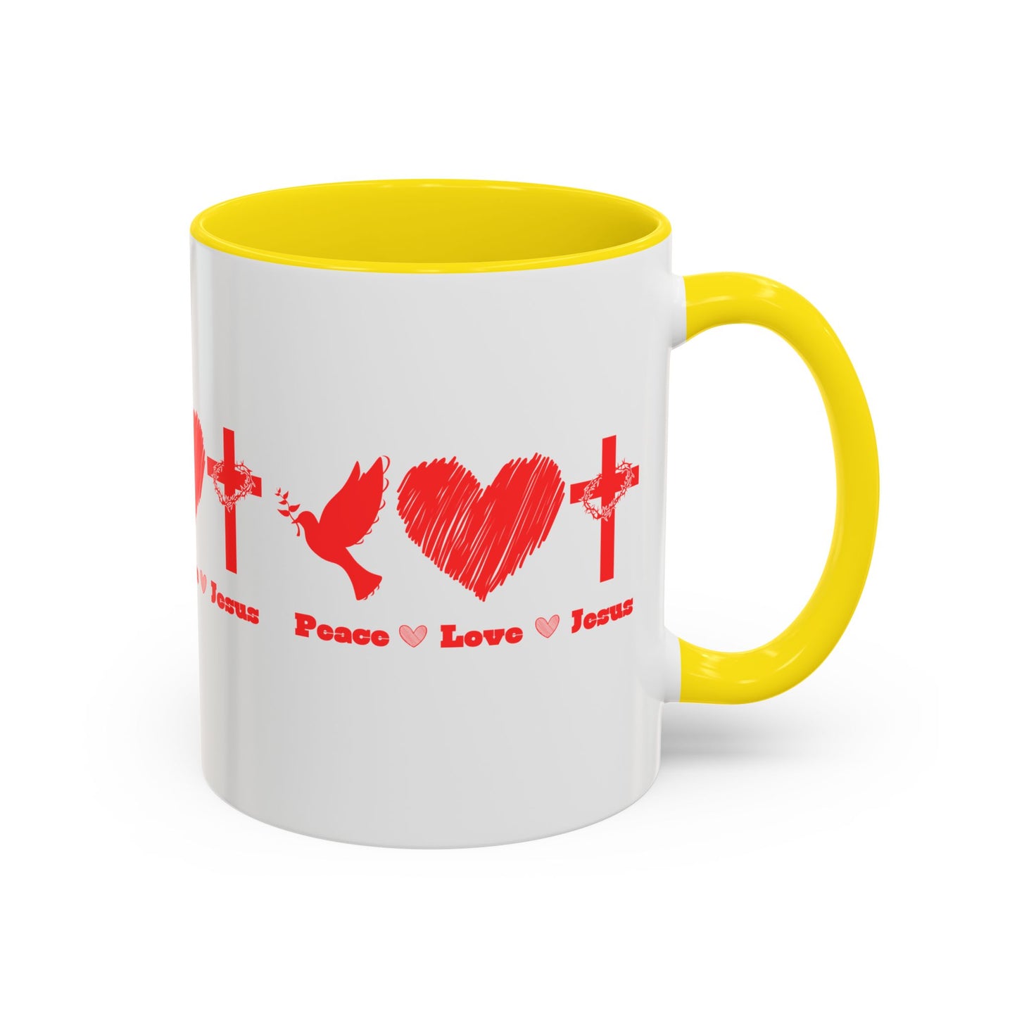 Peace Love Jesus Coffee Mug Faith Based Christian Gift