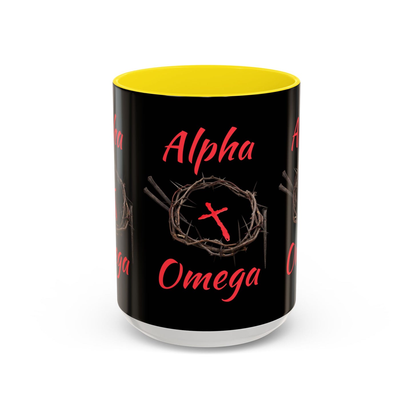 Alpha Omega Coffee Mug Based On Revelation 22:13 KJV Bible Verse