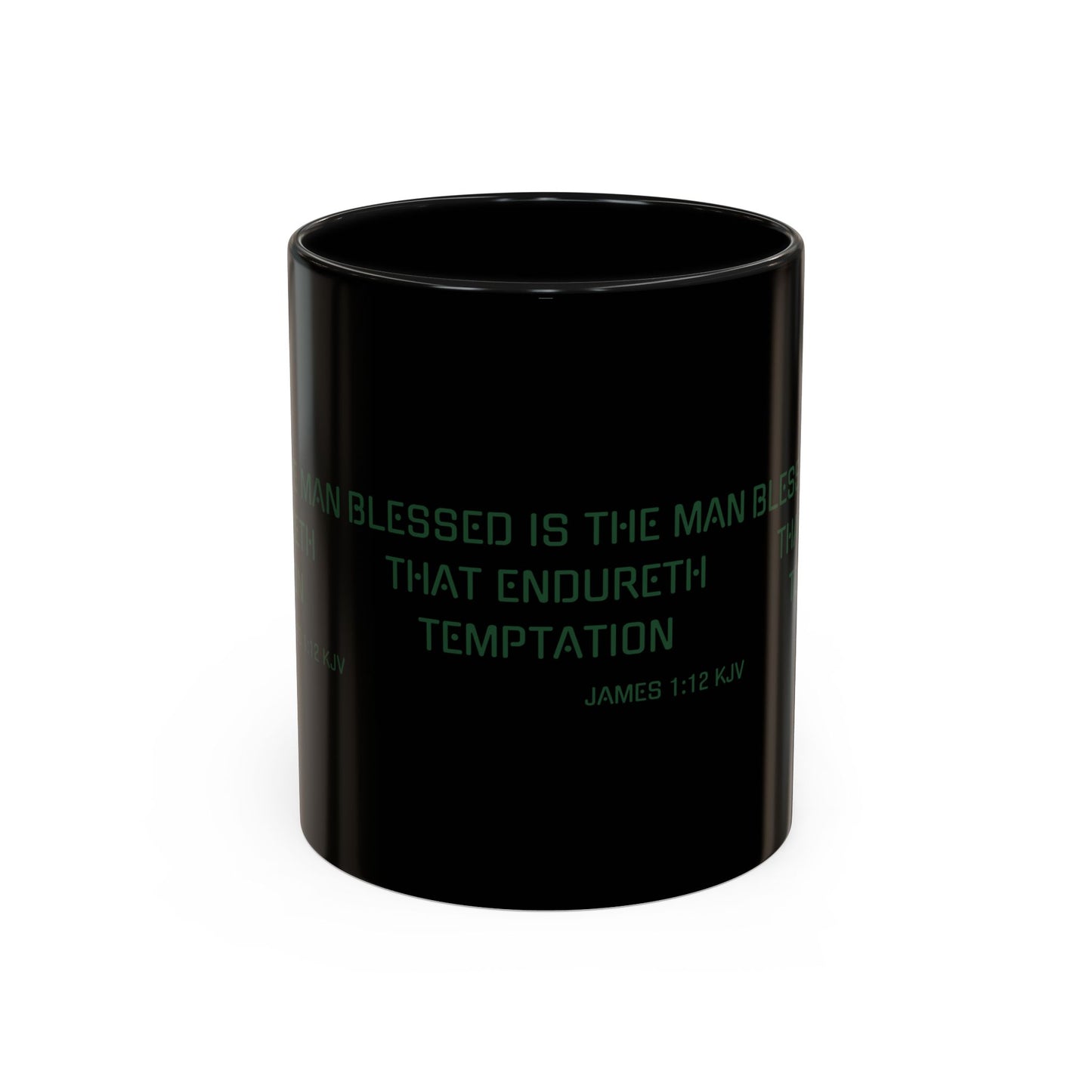 James 1:12 KJV Coffee Mug Blessed is the Man Biblical Christian Gift for Faith-Based Coffee Lovers