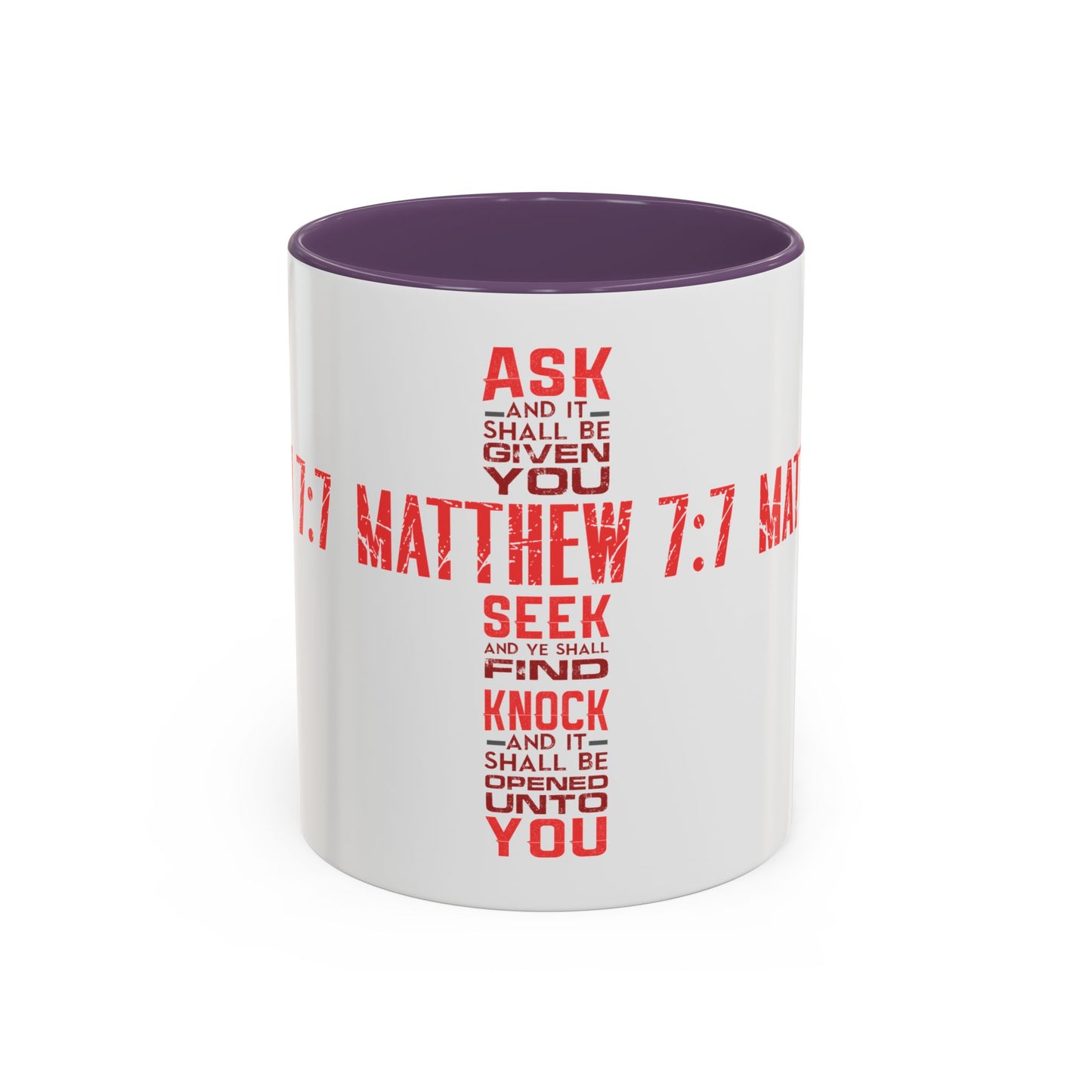 Seek and Find: Matthew 7:7 KJV Bible Verse Coffee Mug Inspirational Christian Gift