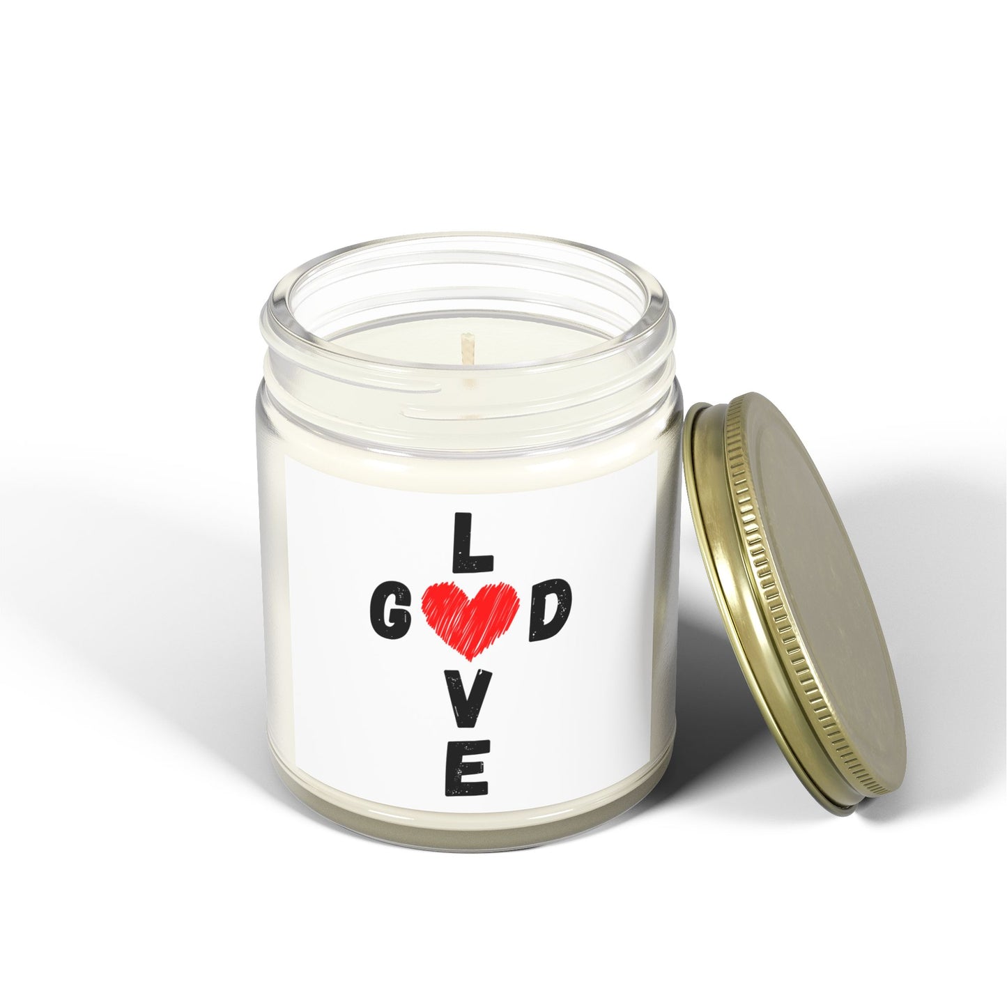 Love God Cross Shaped Scented Candle Inspirational Christian Gift for Faith-Based Living