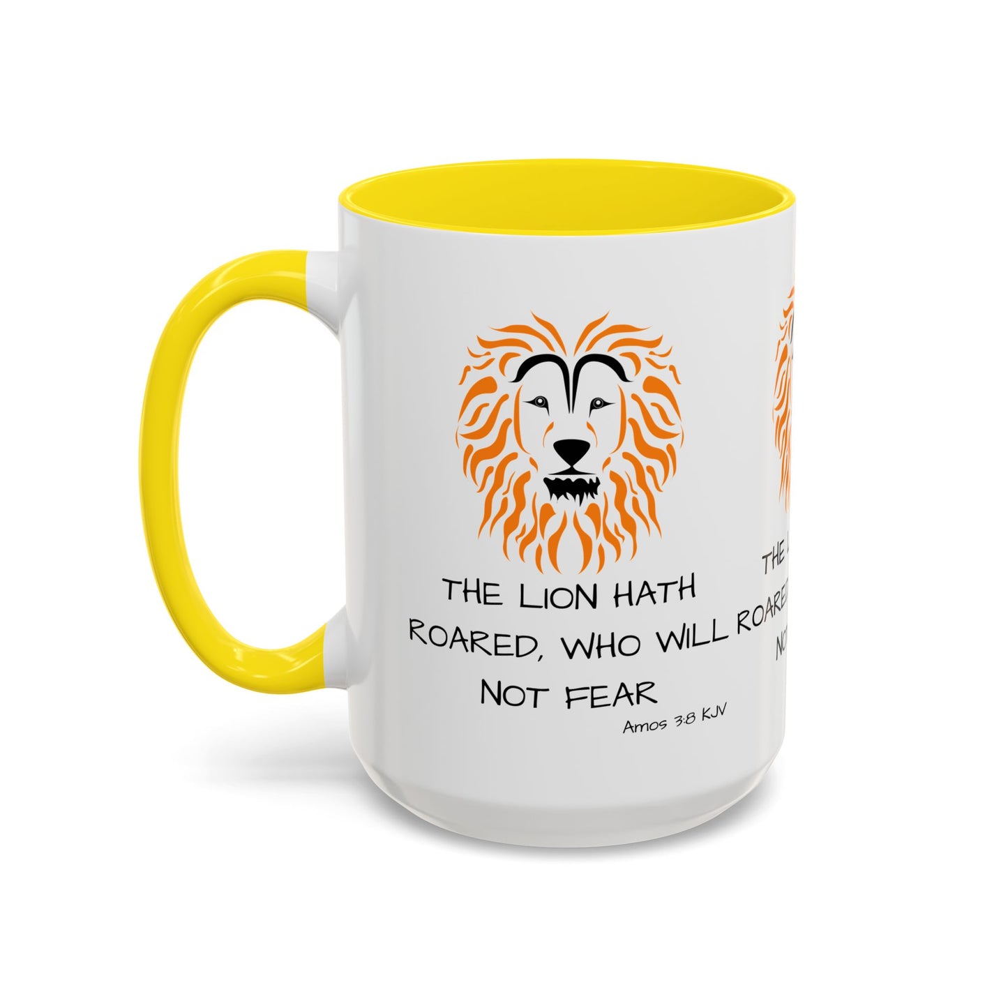 Amos 3:8 KJV Coffee Mug The Lion Hath Roared Biblical Christian Gift for Faith-Based Coffee Lovers